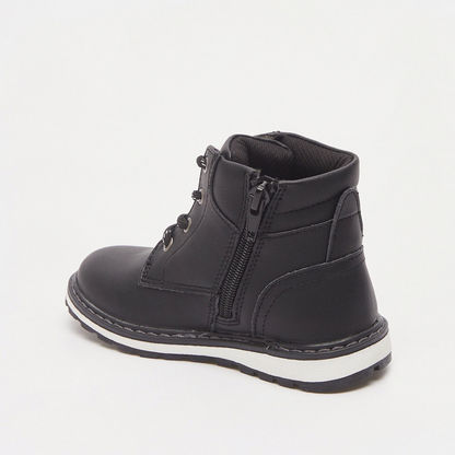 Juniors Panelled Boots with Zip Closure