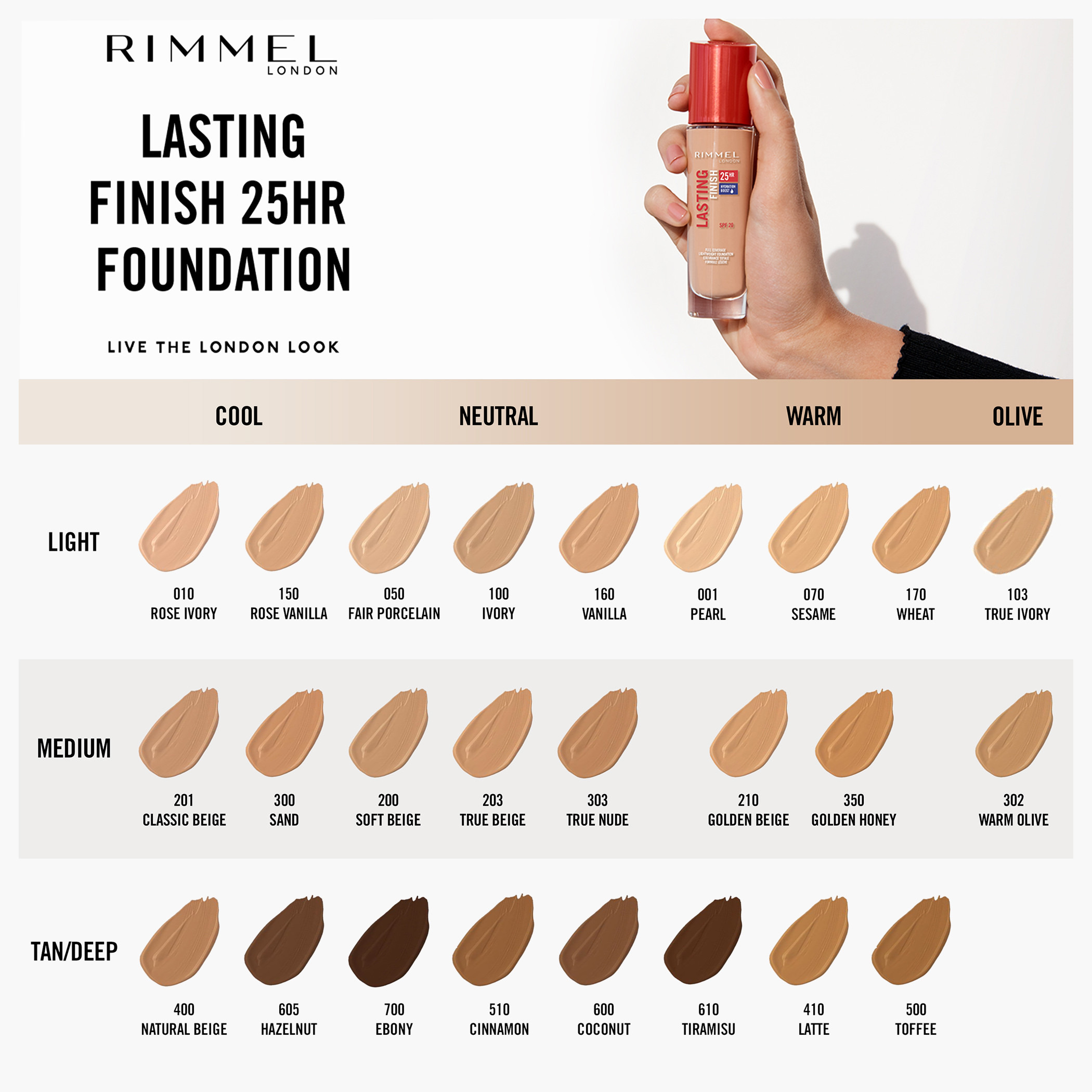 Rimmel london lasting deals finish 25 ivory