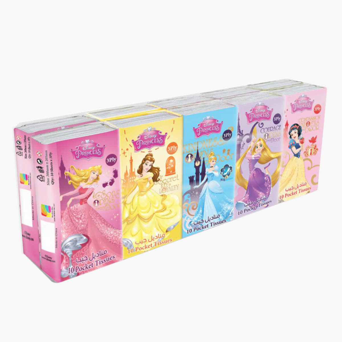 Disney Princess 10-Piece Pocket Tissues Pack - Set of 36-baby-bathandcare-hairbodyskincare-image-1