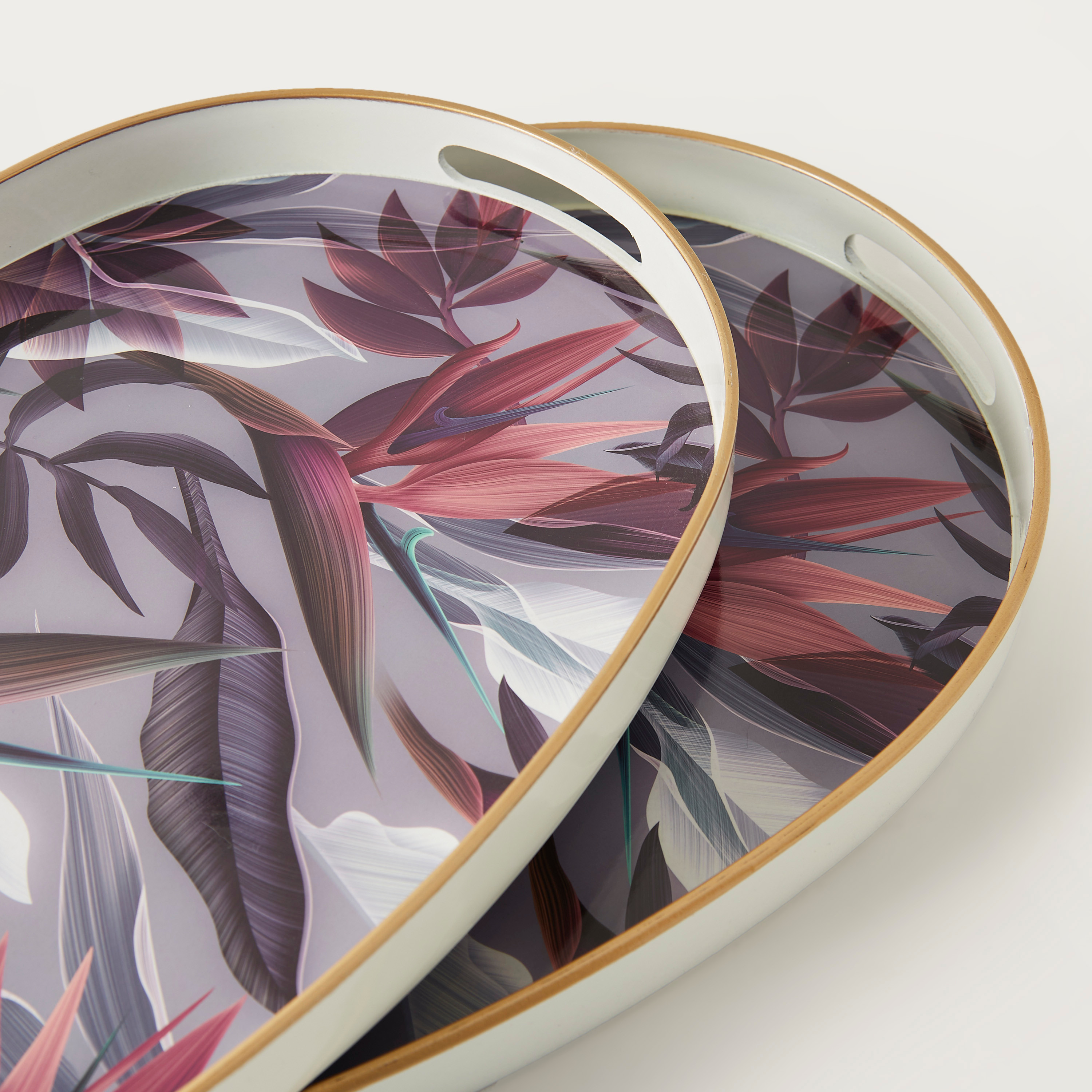 Oval Shaped 2-Piece Decorative Tray Set - 44x30 cms-household-dining-serveware-servingtrays-image-3
