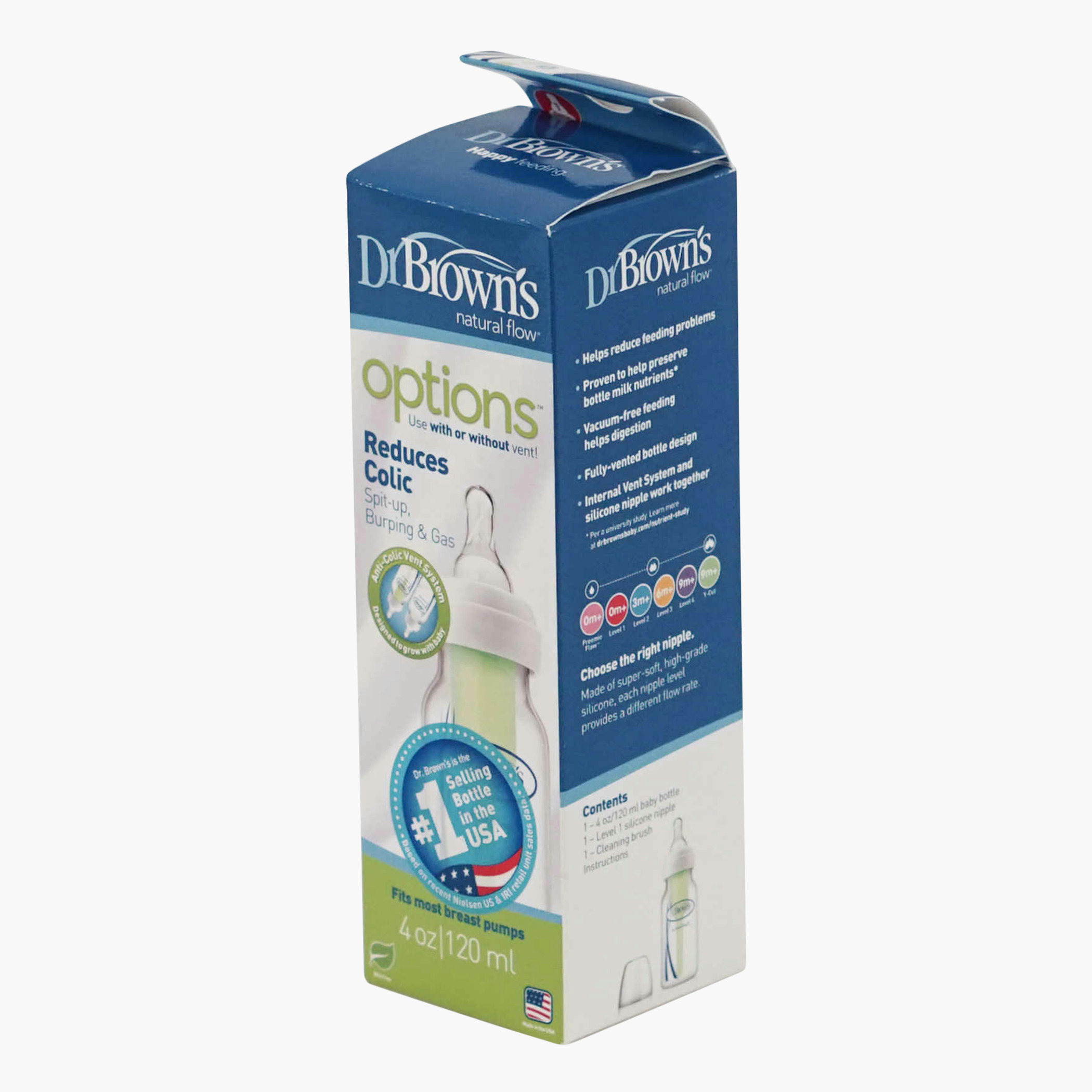 Dr. Brown's Options Feeding Bottle - 120 ml-baby-feeding-feedingbottles-bottlesandteats-image-2