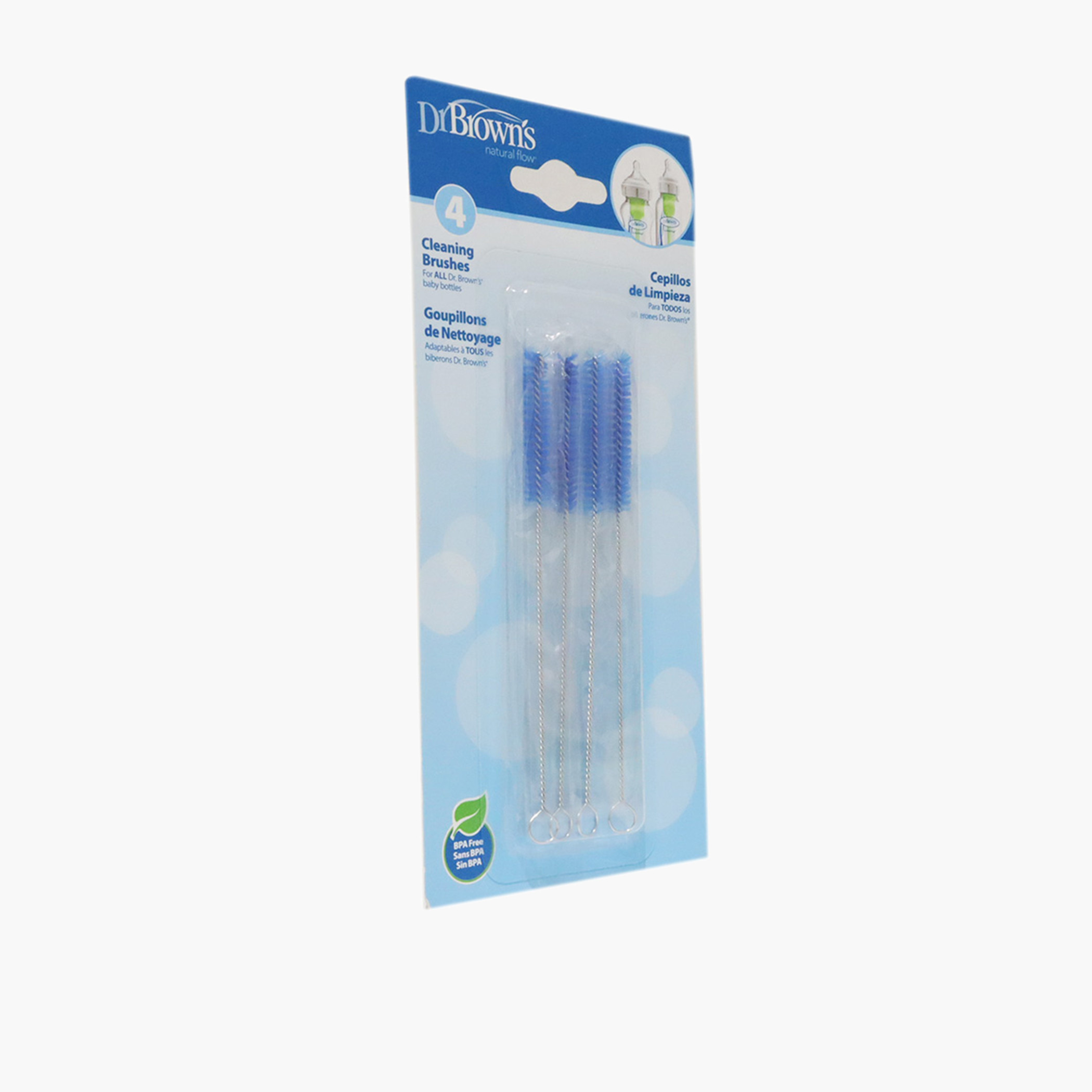 فرشاة تنظيف القوارير والقشات من دكتور براون - مجموعة من 4 قطع-baby-feeding-accessories-image-2