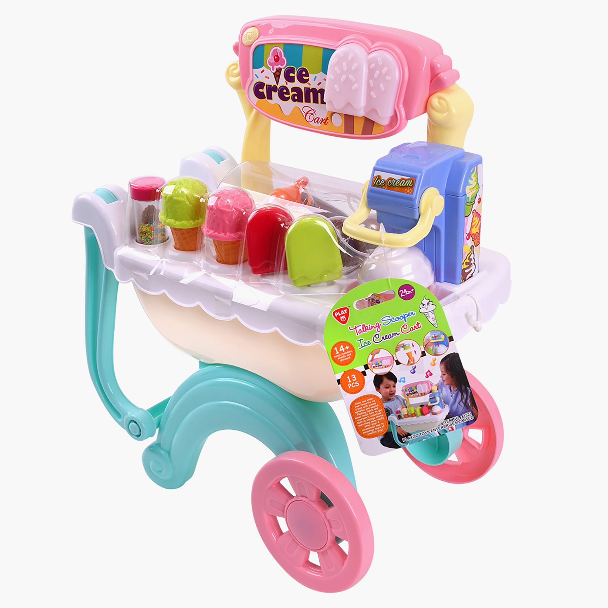 Playgo Talking Scooper 13-Piece Ice-Cream Cart Playset-toys-roleplay-playfoods-image-1