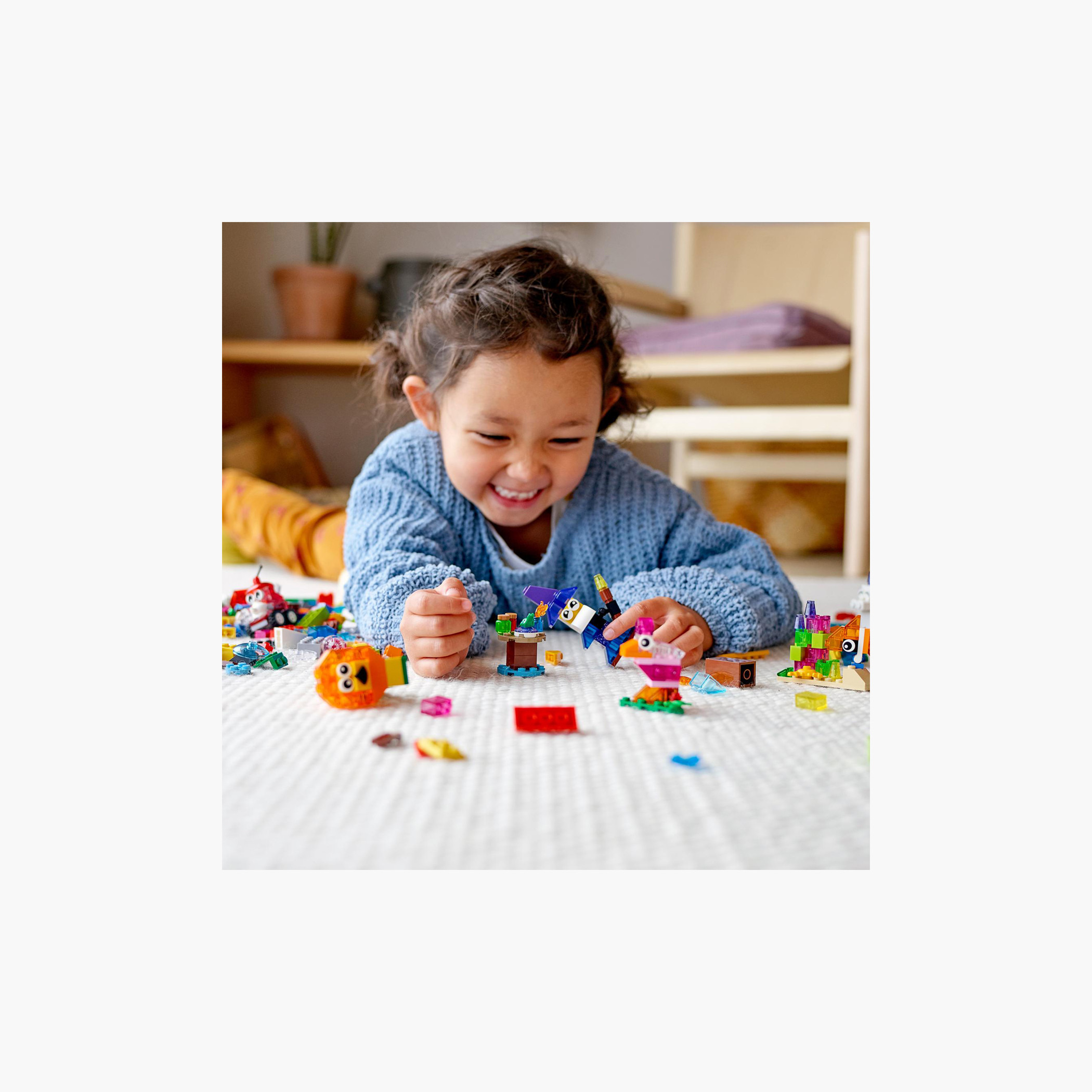 LEGO Classic Creative Transparent Bricks 11013 Kids’ Building Kit (500 Pieces)-toys-buildingblocks-blocks-image-3