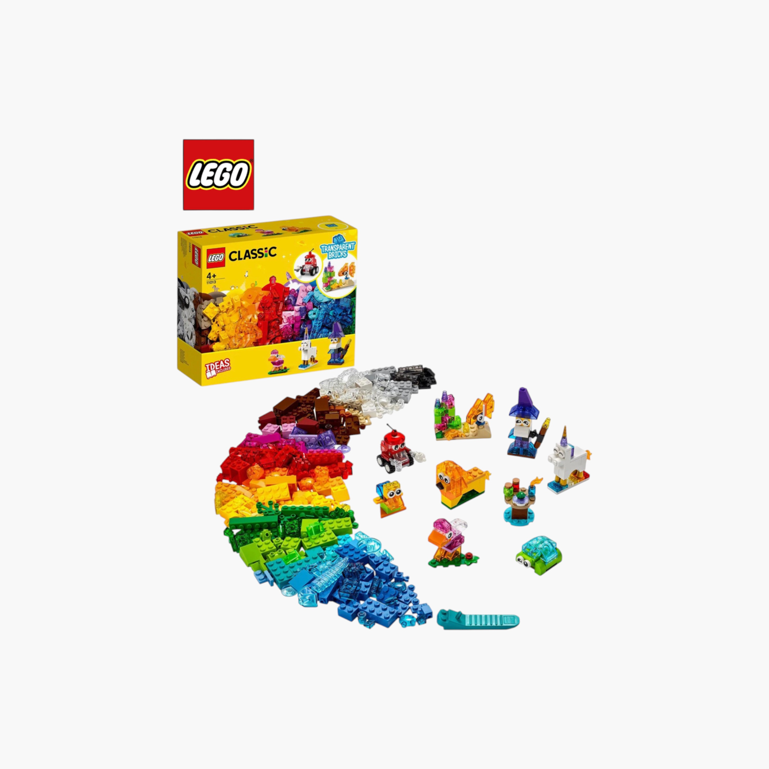 LEGO Classic Creative Transparent Bricks 11013 Kids’ Building Kit (500 Pieces)-toys-buildingblocks-blocks-image-1