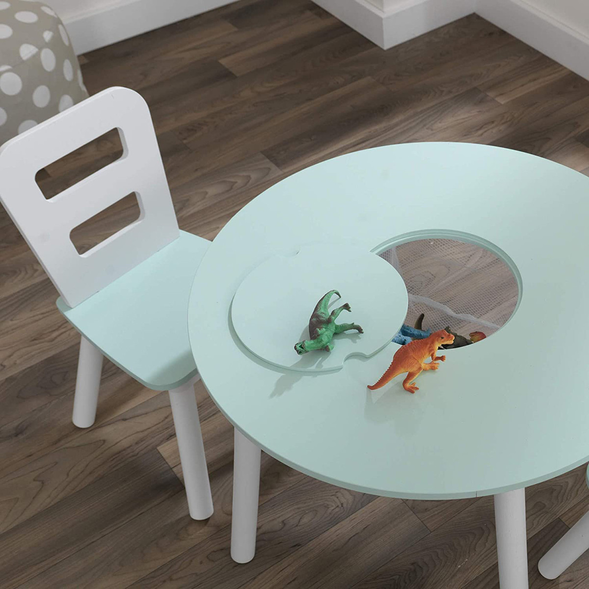 Kidkraft round online storage table