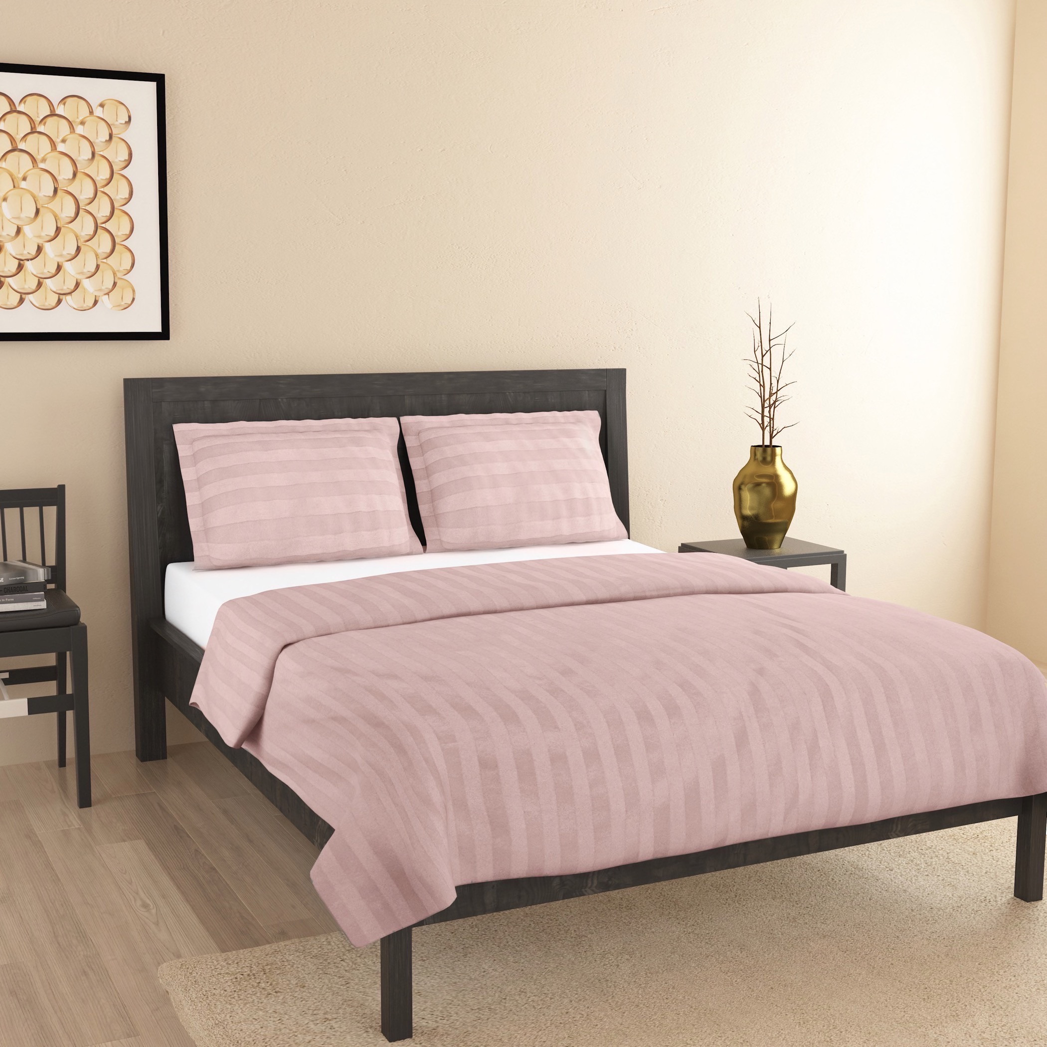 طقم غطاء لحاف سوبر كينج مخطط مصري 3 قطع - 260x220 سم-household-bedding-duvetandcovers-duvets-image-1