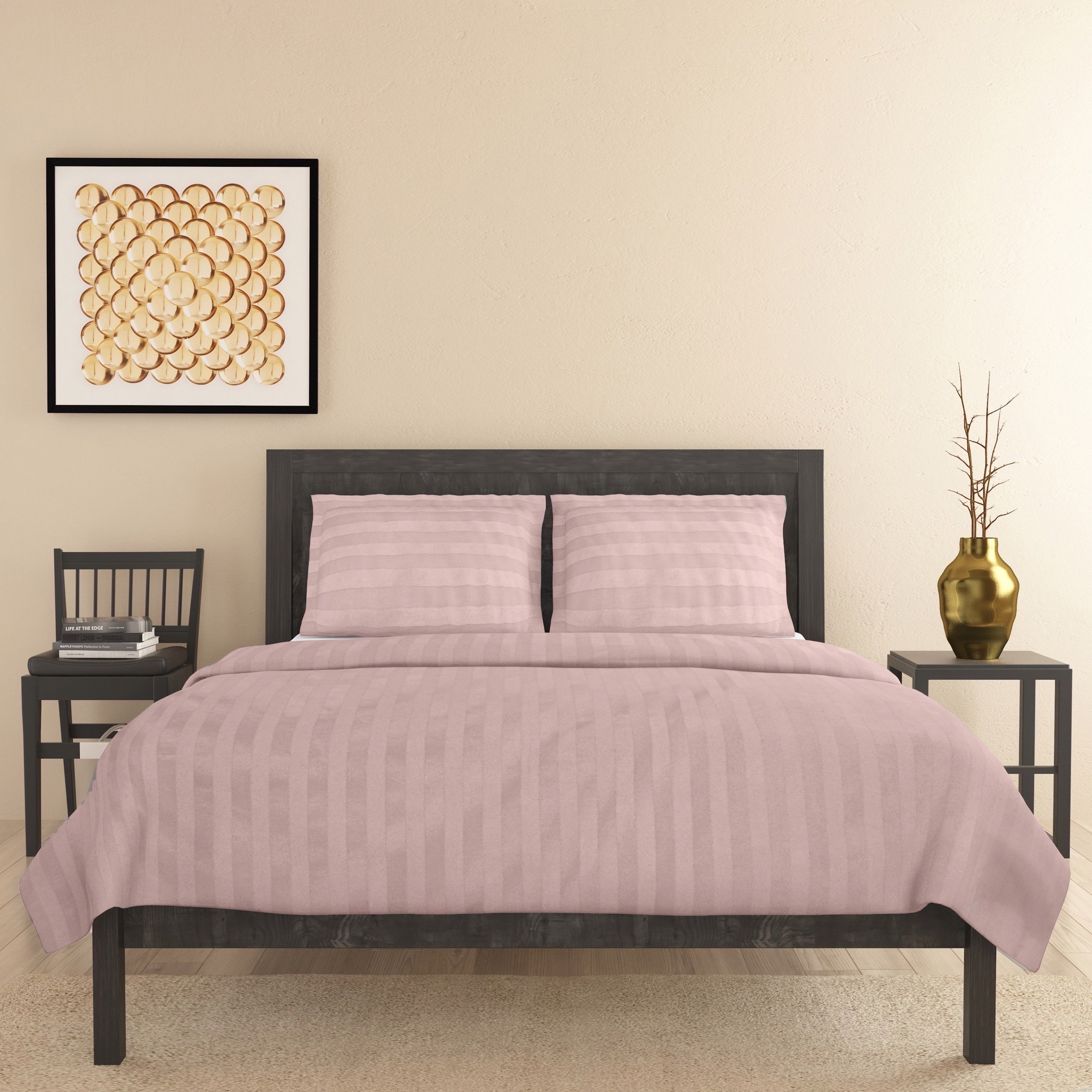 طقم غطاء لحاف سوبر كينج مخطط مصري 3 قطع - 260x220 سم-household-bedding-duvetandcovers-duvets-image-2