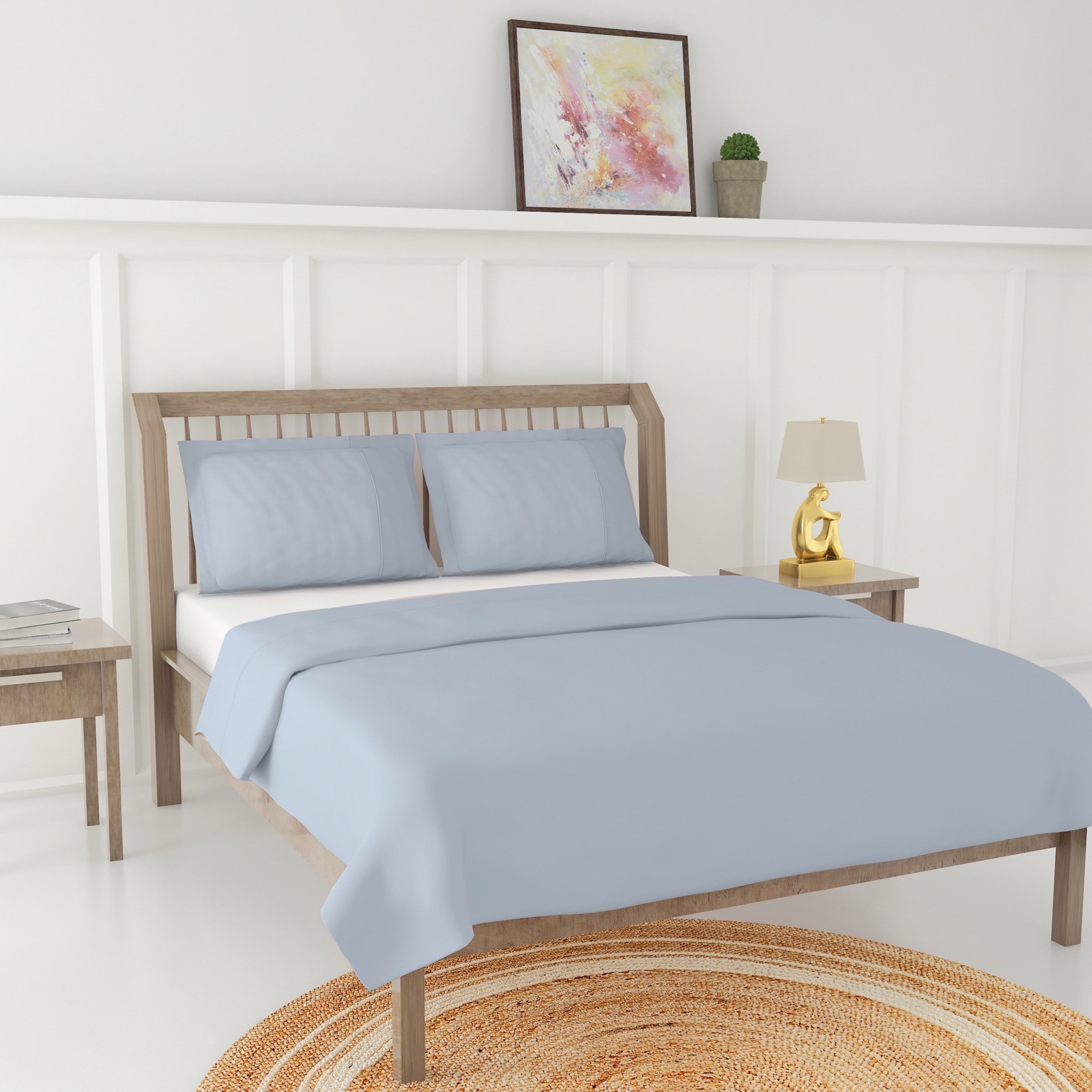Solid 3-Piece Super King Duvet Cover Set - 260x230 cms-household-bedding-duvetandcovers-duvets-image-1