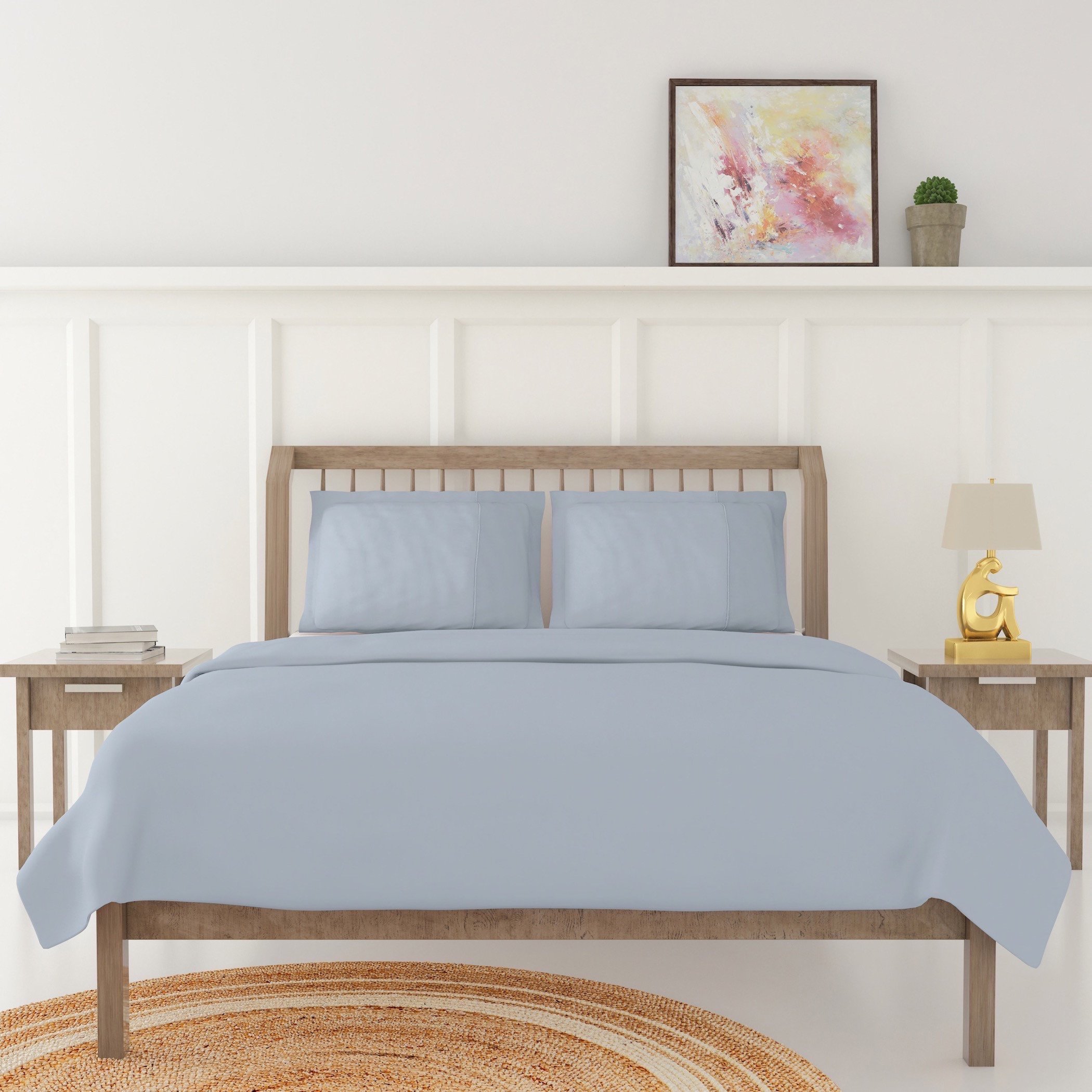 Solid 3-Piece Super King Duvet Cover Set - 260x230 cms-household-bedding-duvetandcovers-duvets-image-2