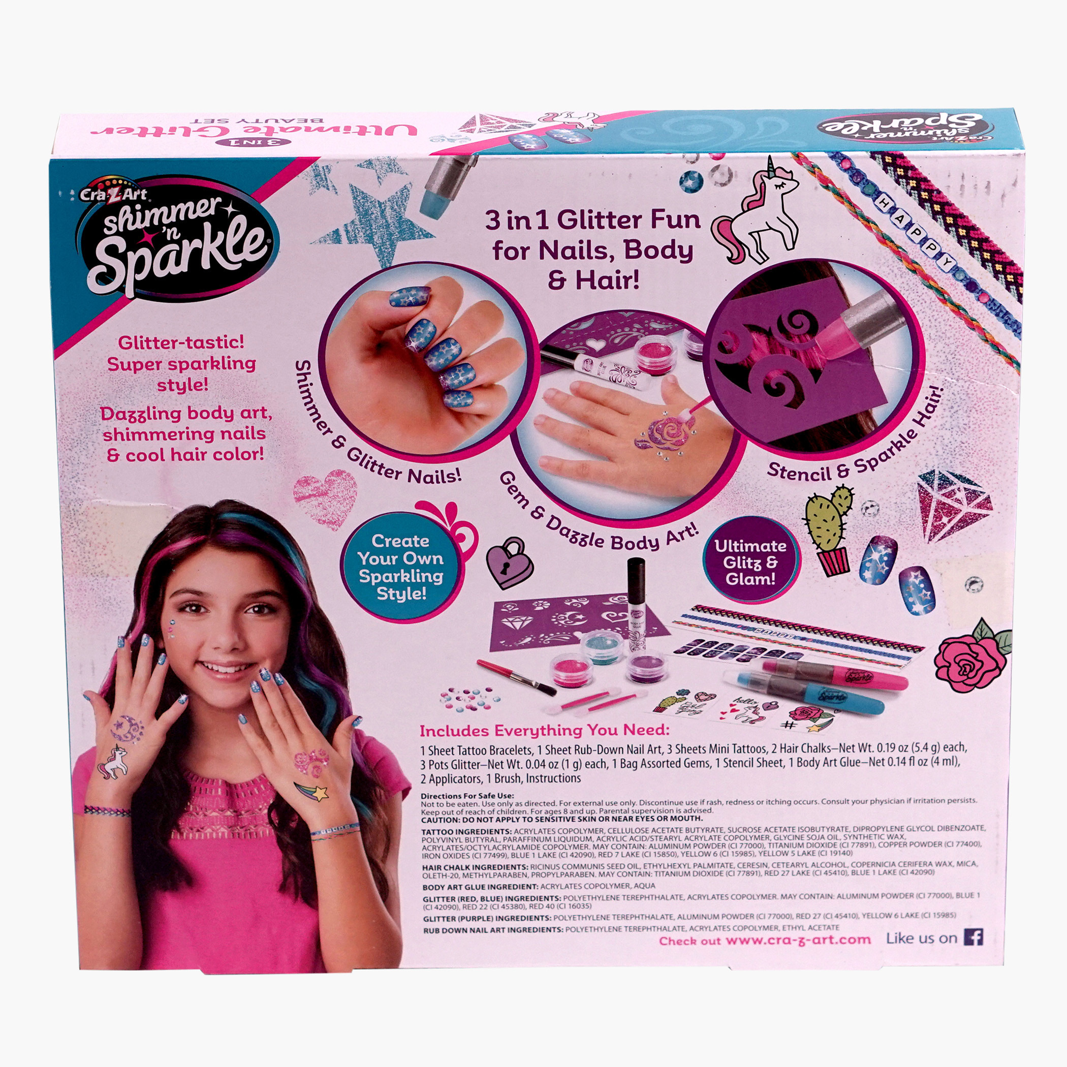 مجموعة لعب ألتيميت جليتر بيوتي 3 في 1 شيمر آند سباركل من كريزي آرت-school-artsandcrafts-image-4