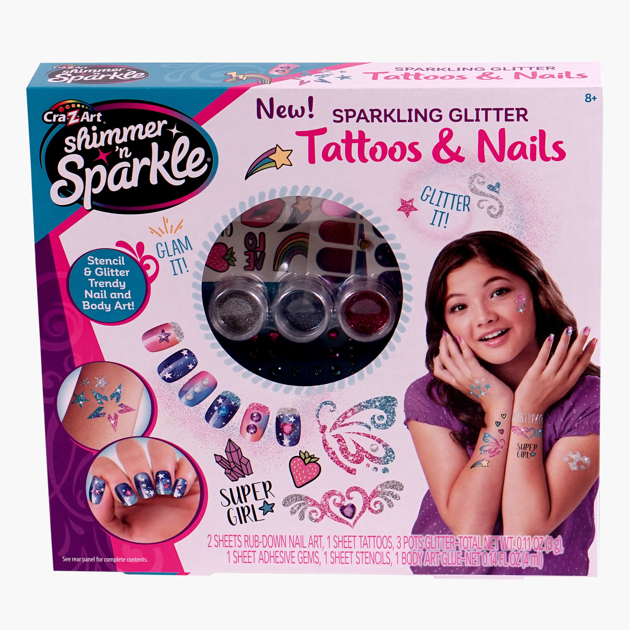 Cra-Z-Art Shimmer 'N Sparkle Tattoos & Nails Creativity Set-school-artsandcrafts-image-1
