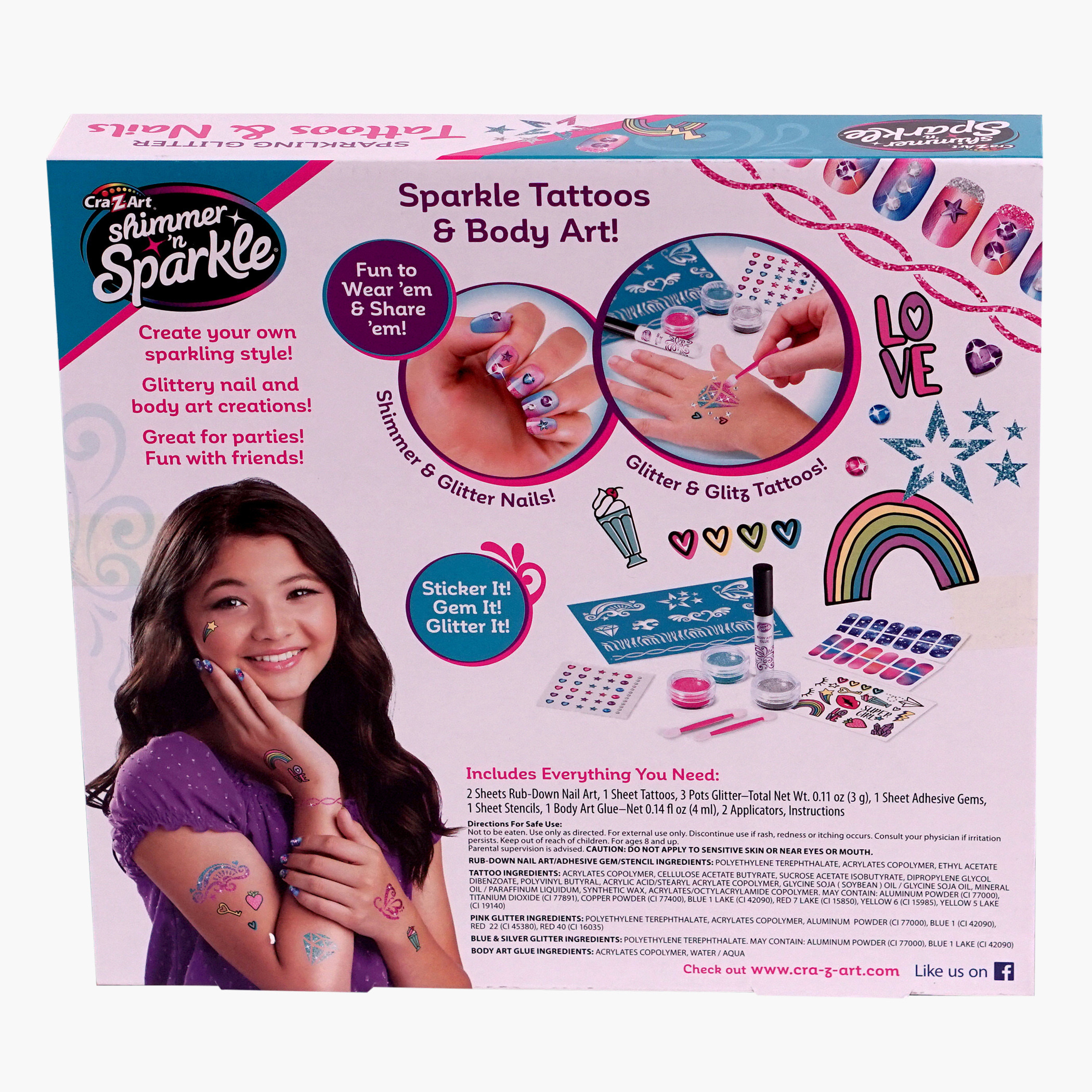 Cra-Z-Art Shimmer 'N Sparkle Tattoos & Nails Creativity Set-school-artsandcrafts-image-4