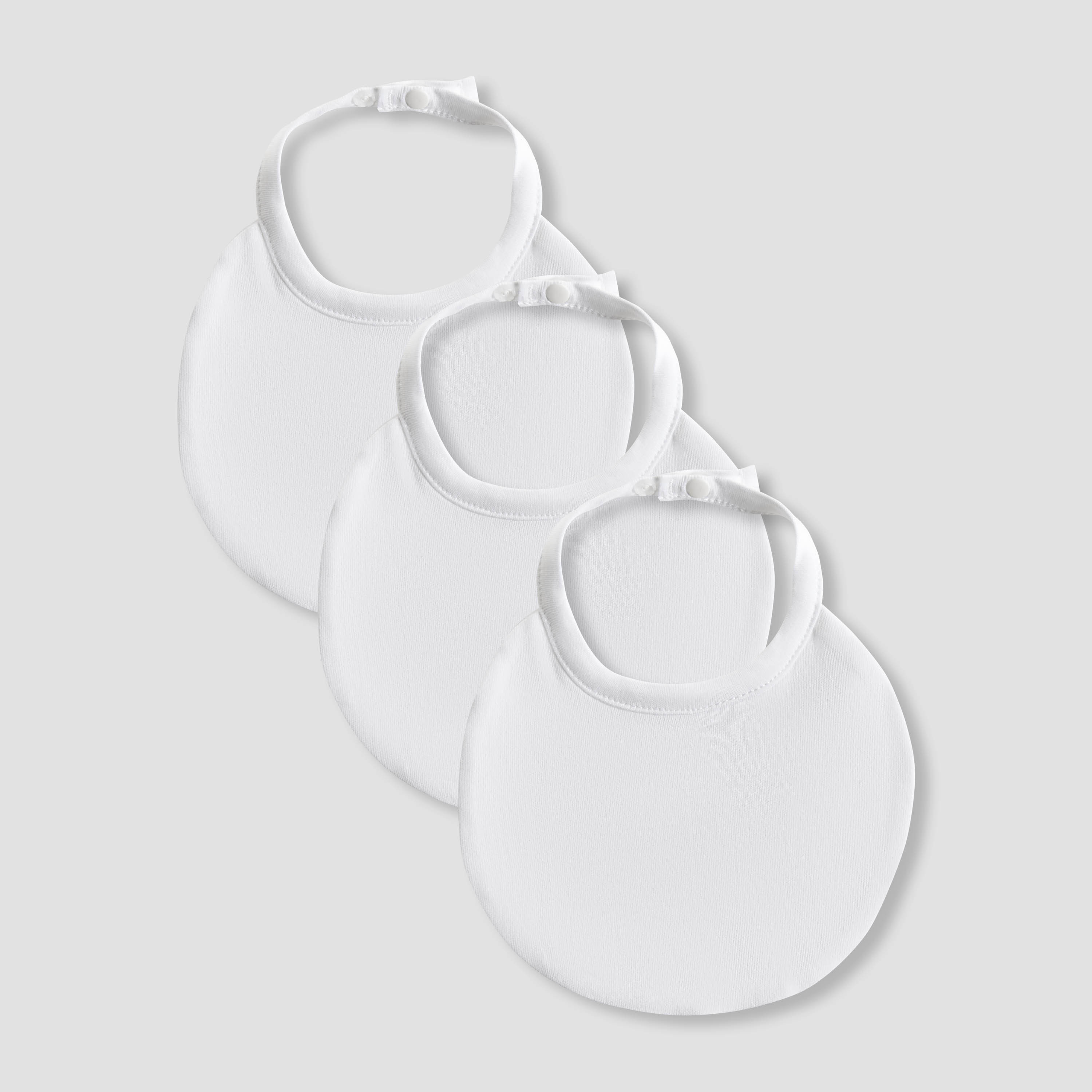 Love Earth Solid Organic Bib with Button Closure - Set of 3-baby-feeding-bibs-image-1