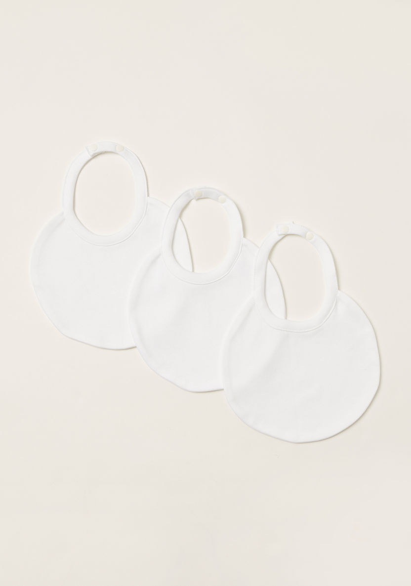 Love Earth Solid Organic Bib with Button Closure - Set of 3-Bibs and Burp Cloths-image-0