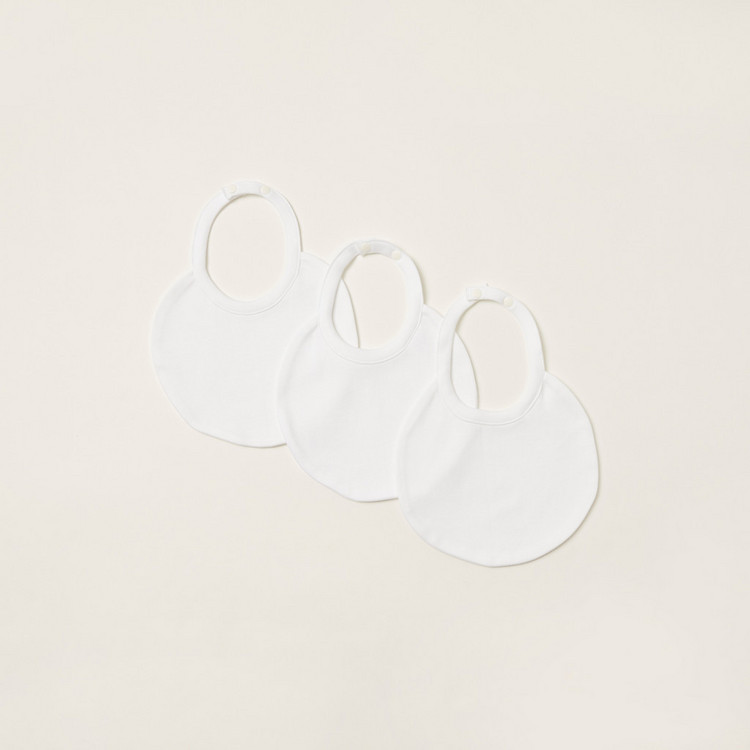Love Earth Solid Organic Bib with Button Closure - Set of 3