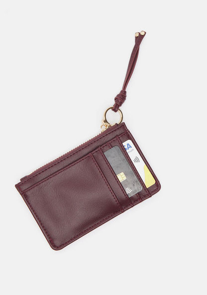 Celeste Solid Card Holder with Zip Closure-Wallets & Clutches-image-1