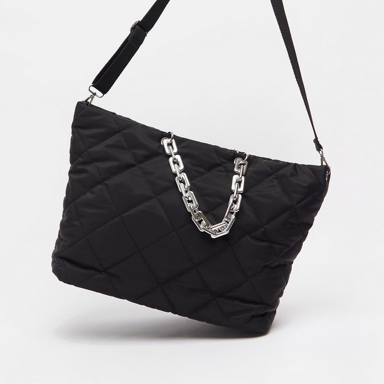 Haadana Quilted Shopper Bag with Detachable Strap