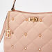ELLE Quilted Shoulder Bag with Stud Detail and Adjustable Strap-Women%27s Handbags-thumbnail-2