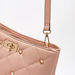 ELLE Quilted Shoulder Bag with Stud Detail and Adjustable Strap-Women%27s Handbags-thumbnailMobile-3