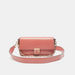 ELLE Embossed Crossbody Bag with Detachable Strap and Flap Closure-Women%27s Handbags-thumbnailMobile-0