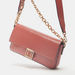 ELLE Embossed Crossbody Bag with Detachable Strap and Flap Closure-Women%27s Handbags-thumbnailMobile-1