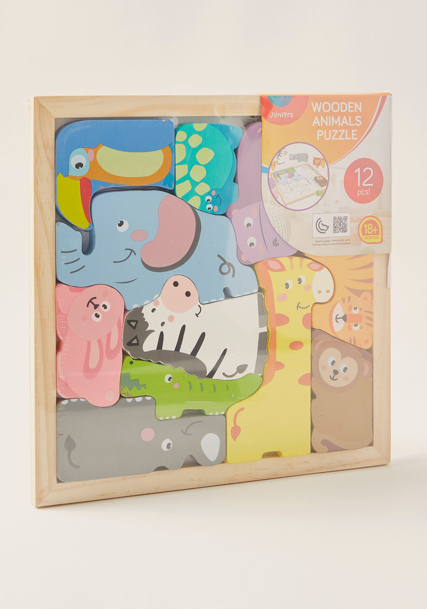 Juniors Wooden Animals Puzzle Set - 12 Pieces-Educational-image-3