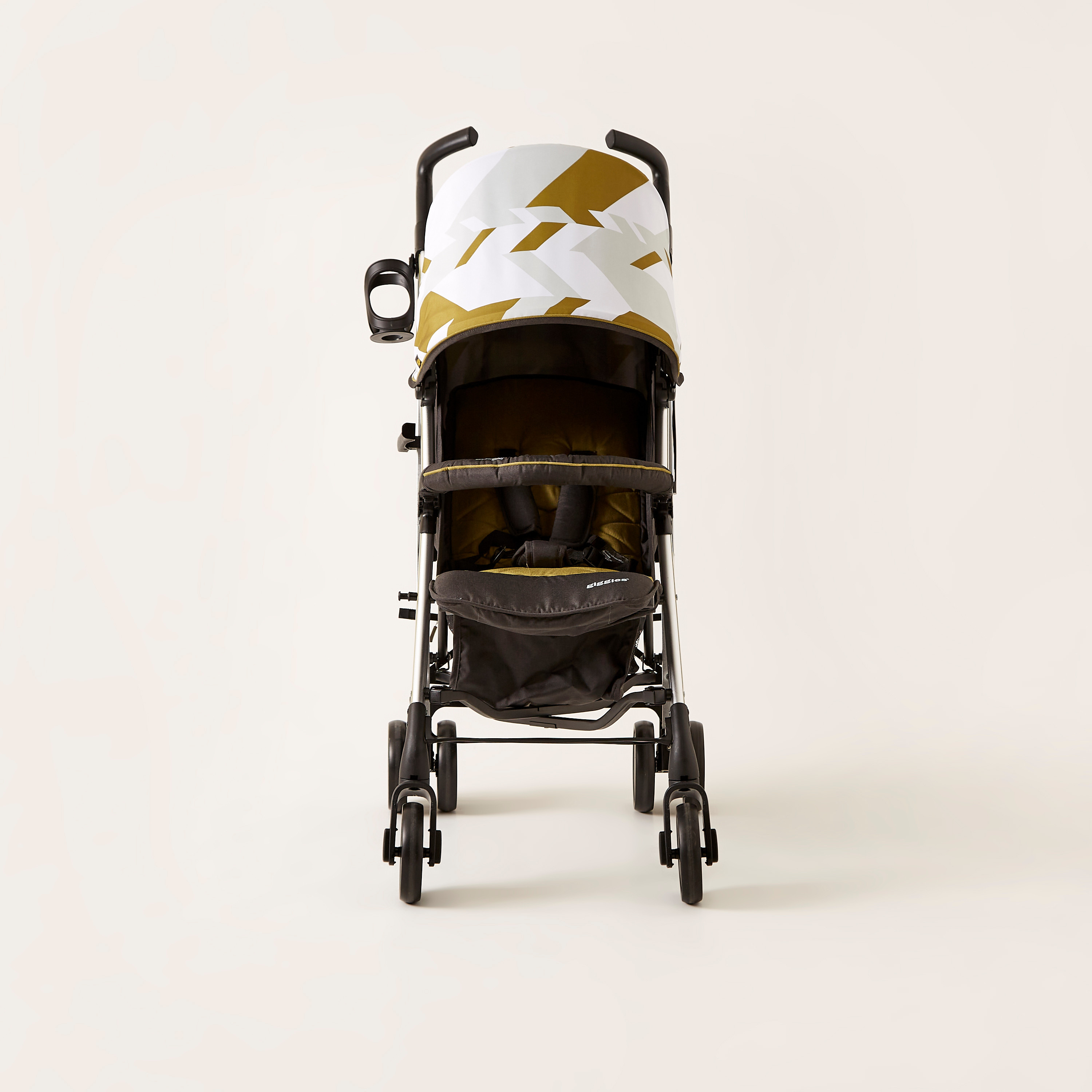 Giggles Solex Printed Gold Baby Buggy with Canopy and Multi Position Reclining Seat Upto 3 years