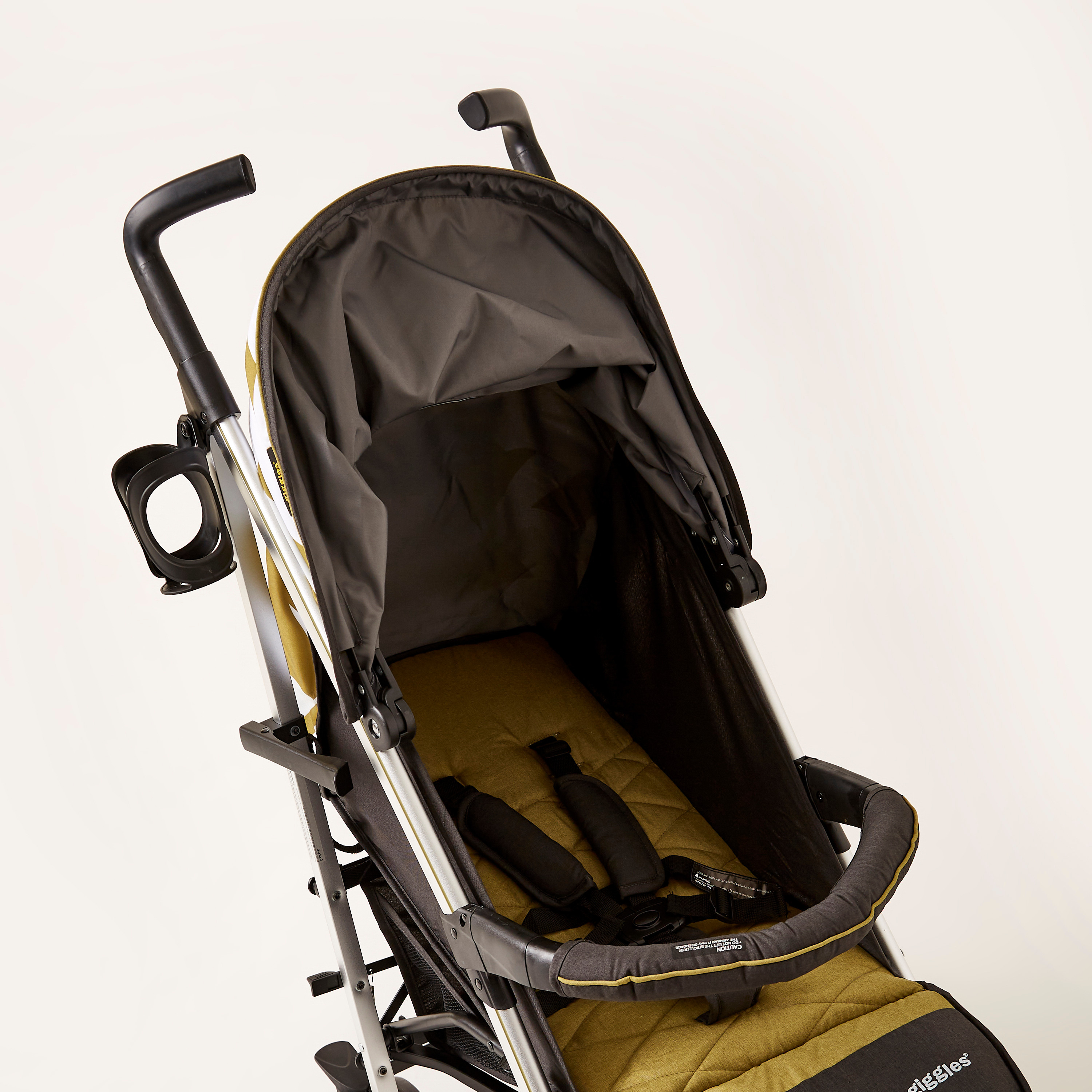 Giggles Solex Printed Gold Baby Buggy with Canopy and Multi-Position Reclining Seat (Upto 3 years) -baby-gear-strollersandprams-buggies-image-4