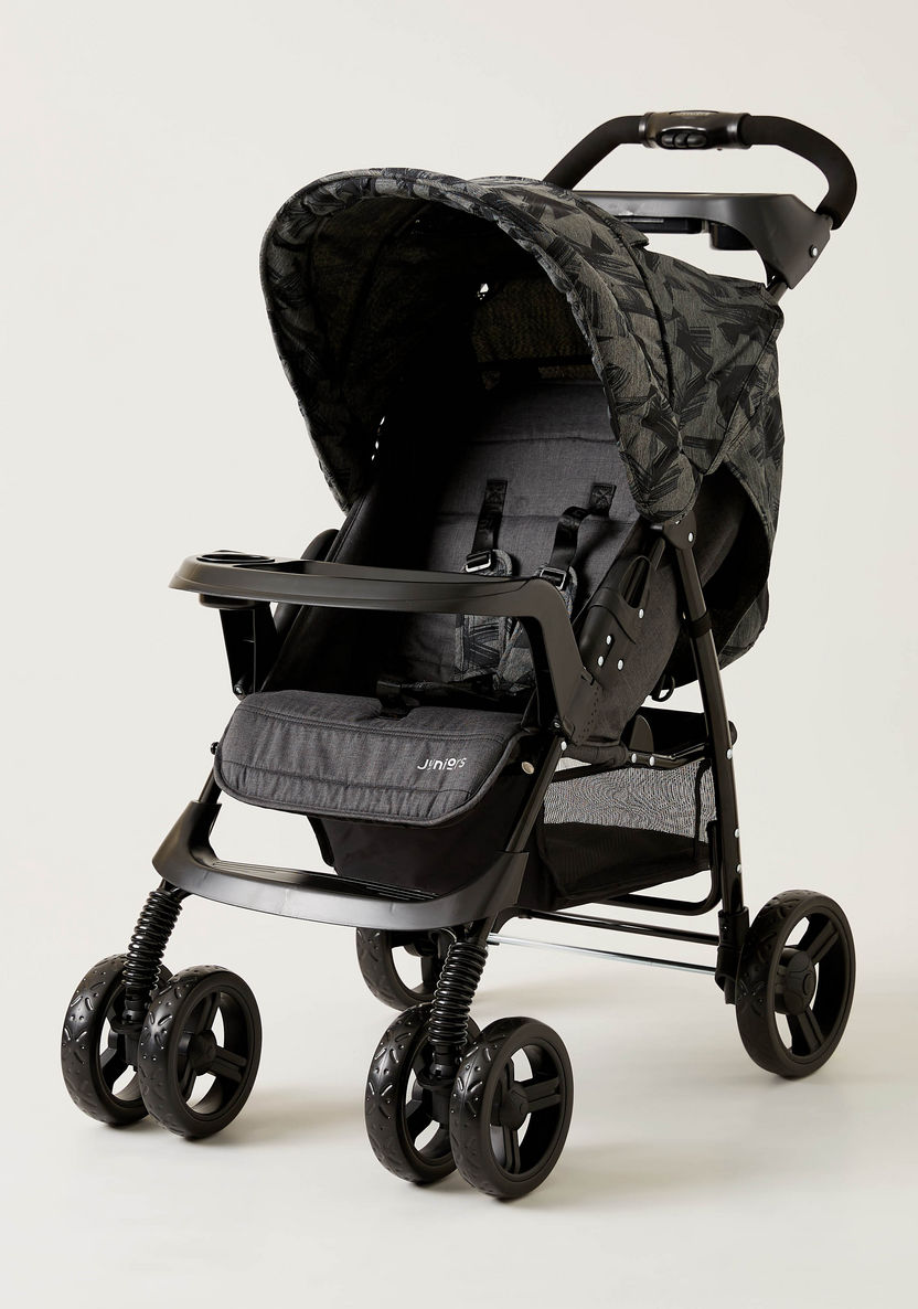 Juniors Jazz Black Grey Baby Stroller with Multiposition Reclining Seat (Upto 3 years) -Strollers-image-0