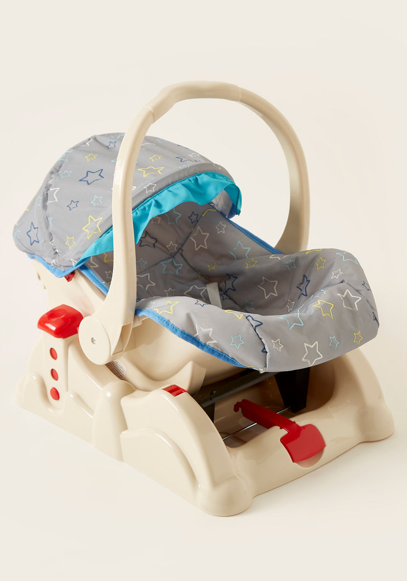 Juniors Diamond 3 In 1 Printed Baby Seat with Three-Position Height Adjustment (Upto 12 months) -Carry Cots-image-1
