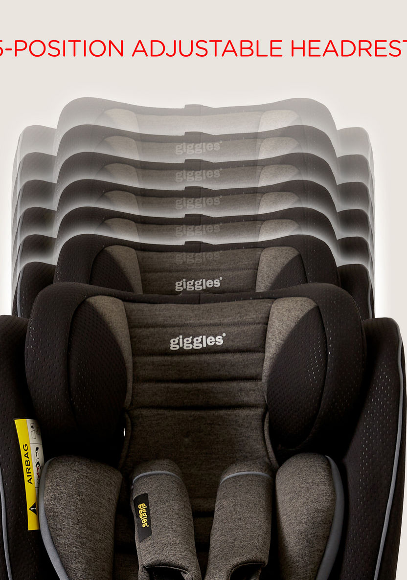 Giggles Globefix 3-in-1 Convertible Car Seat -Black/Grey (Ages 1 to 12 years)-Car Seats-image-4