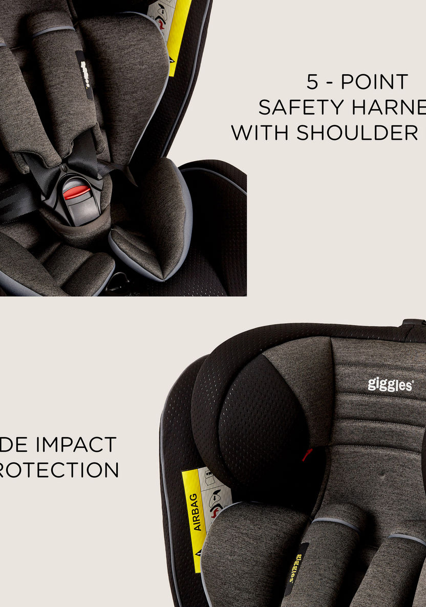 Giggles Globefix 3-in-1 Convertible Car Seat -Black/Grey (Ages 1 to 12 years)-Car Seats-image-6