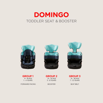 Juniors Domingo 3-in-1 Toddler Carseat - Blue (Ages 1 to 12 years)-Car Seats-image-3
