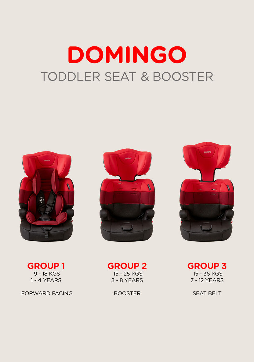 Juniors Domingo 3-in-1 Toddler Carseat - Red (Ages 1  to 12 years)-Car Seats-image-3