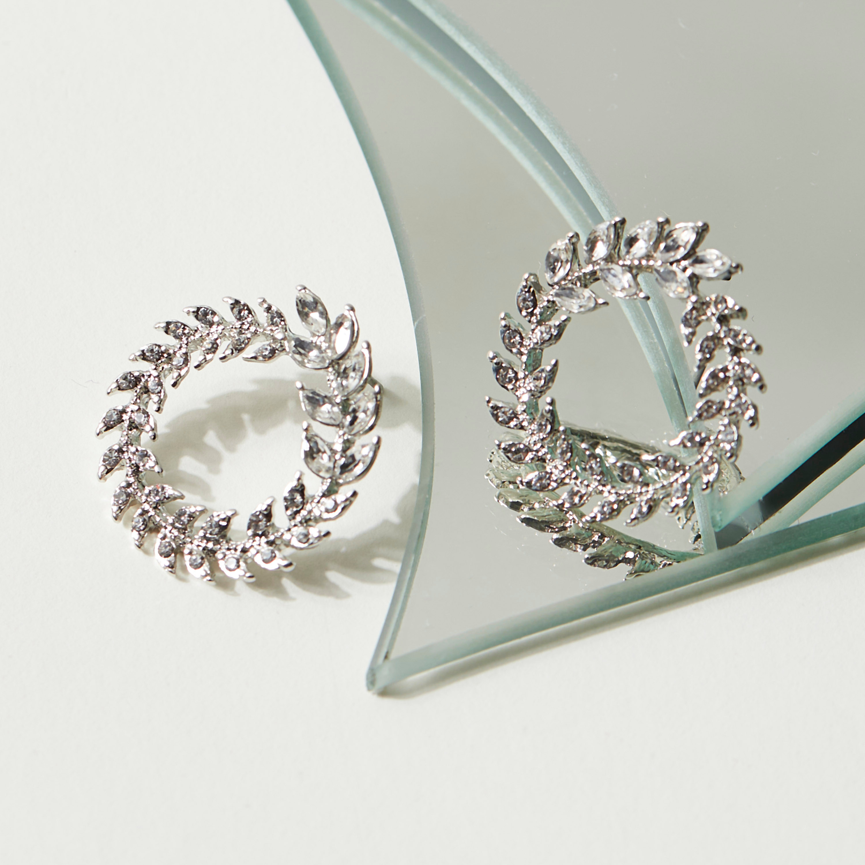 Swarovski crystal deals leaf earrings