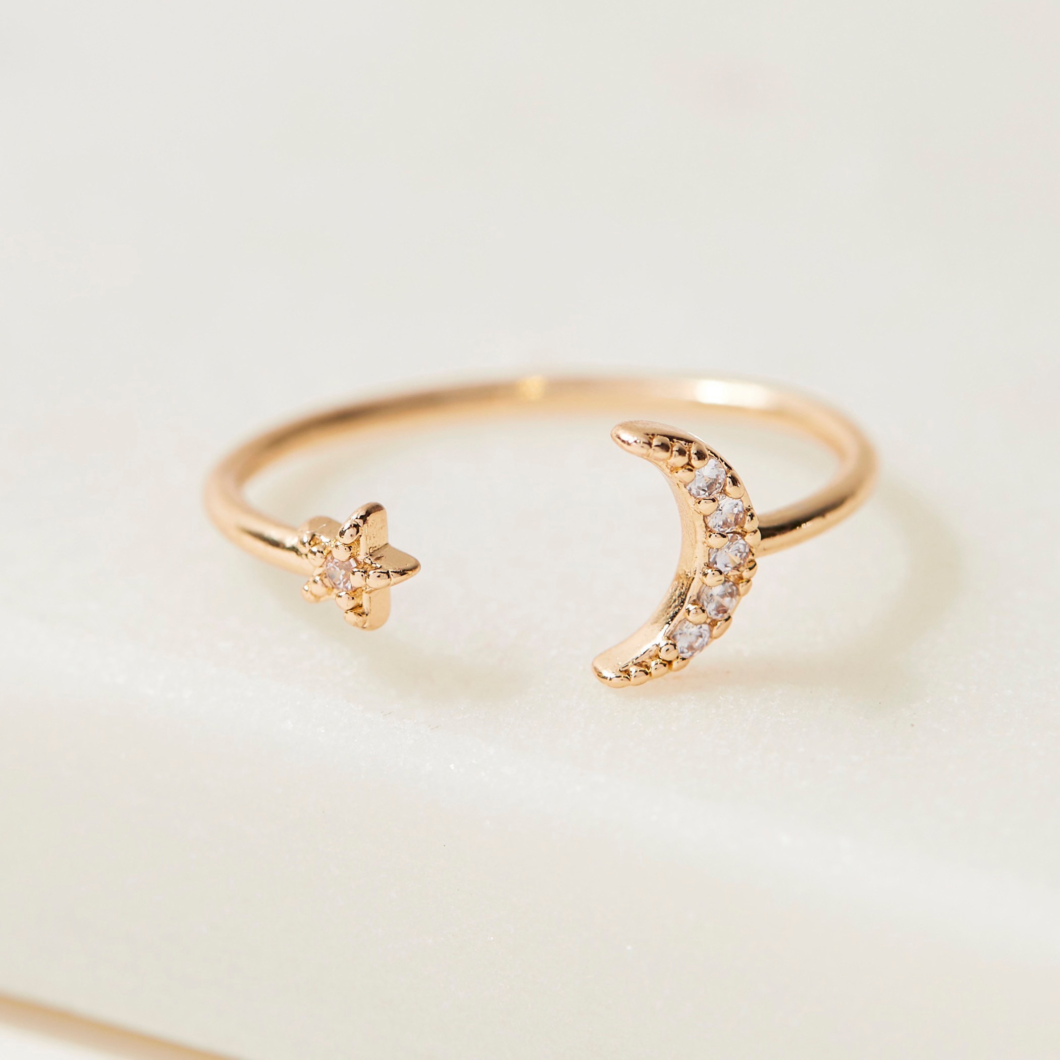 Swarovski ring store moon and star