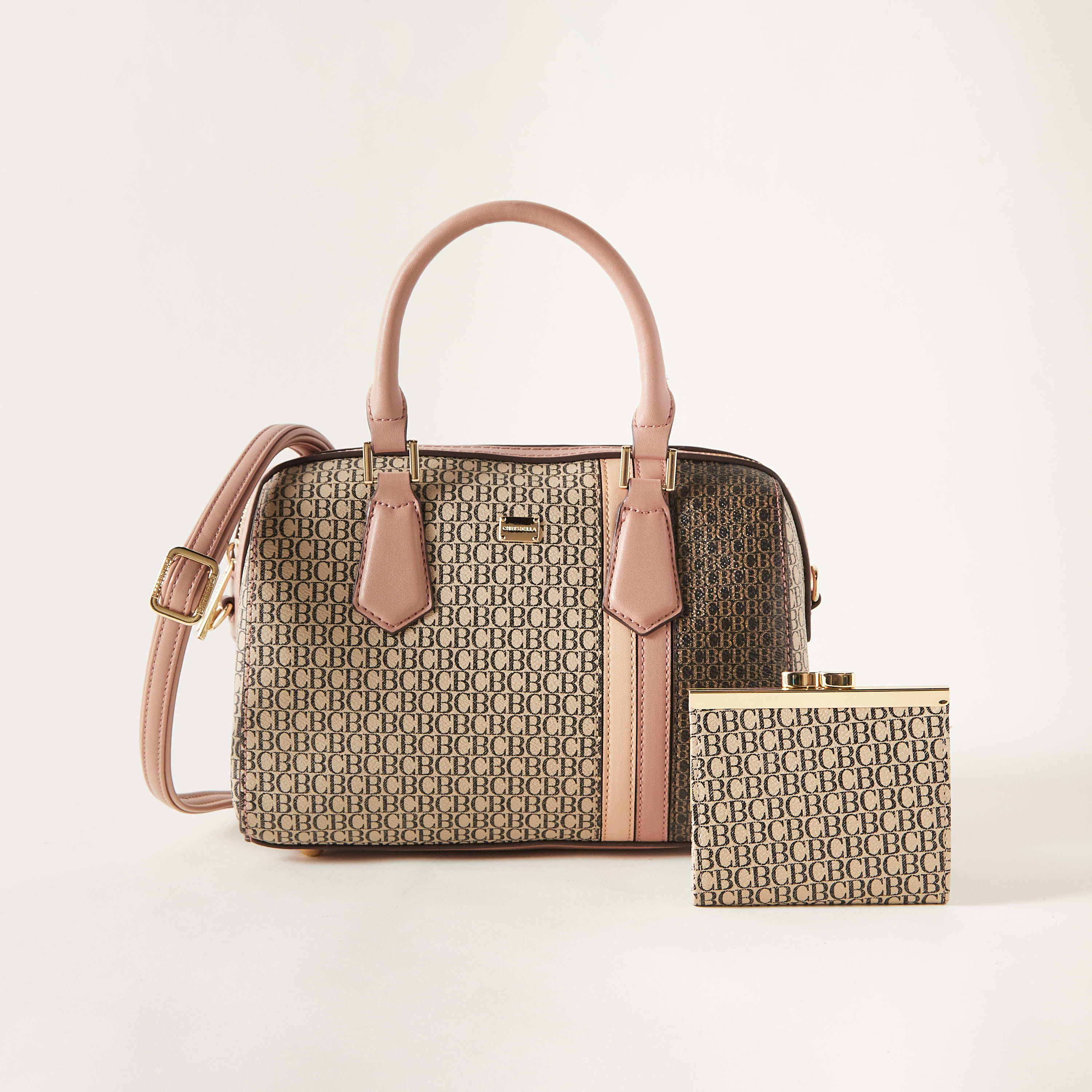 Chrisbella Printed Duffle Bag with Detachable Strap and Wallet-women-bagsandwallets-handbags-image-1