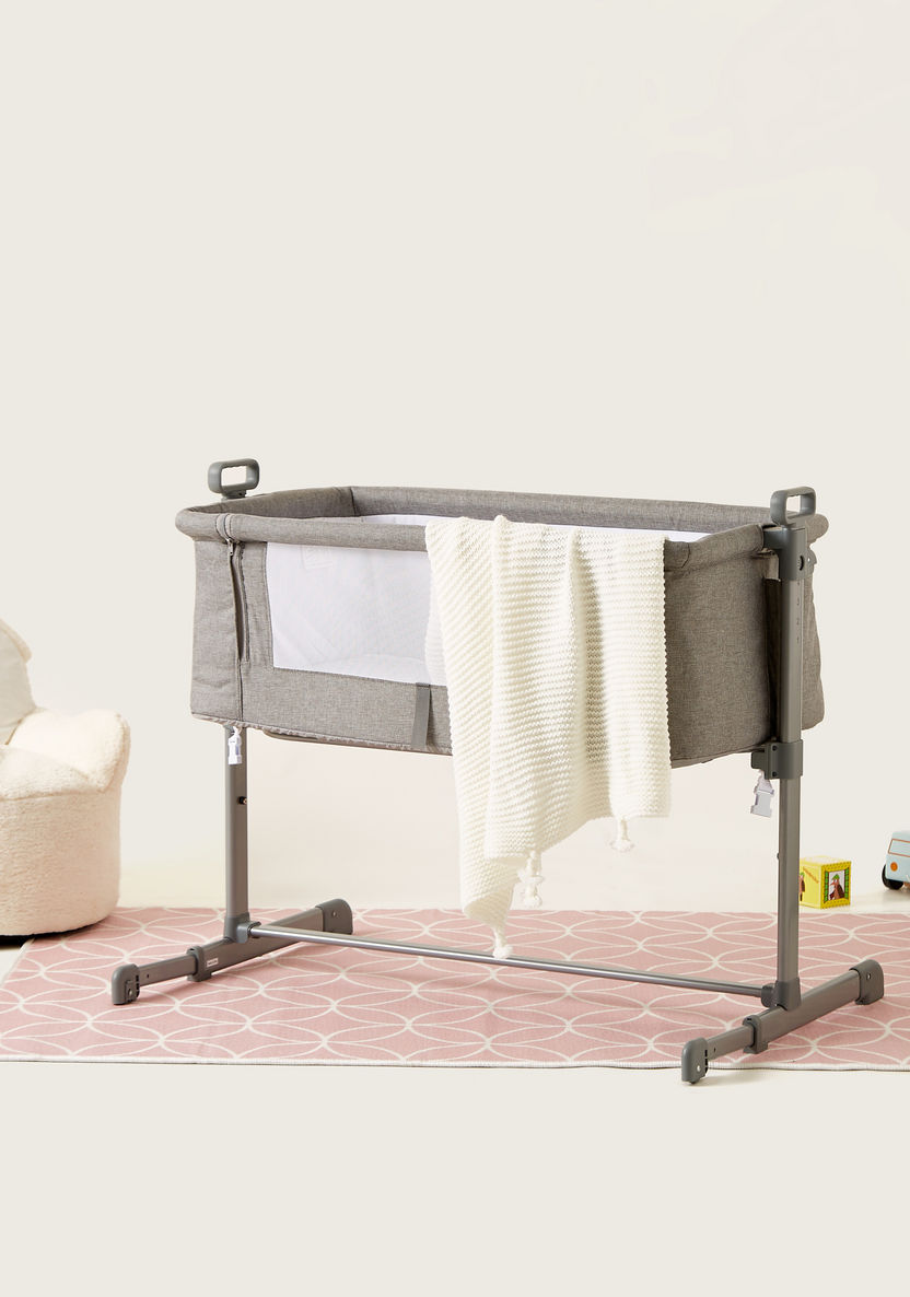 Juniors Peyton Side Bassinet and Co-sleeper - Grey-Cradles and Bassinets-image-0