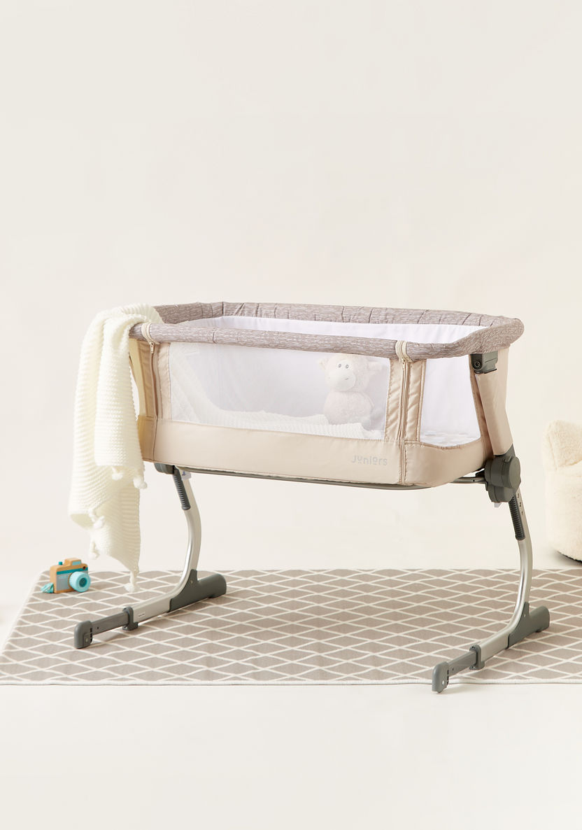Juniors Sophia Side Bassinet and Co-sleeper - White Mix-Cradles and Bassinets-image-0