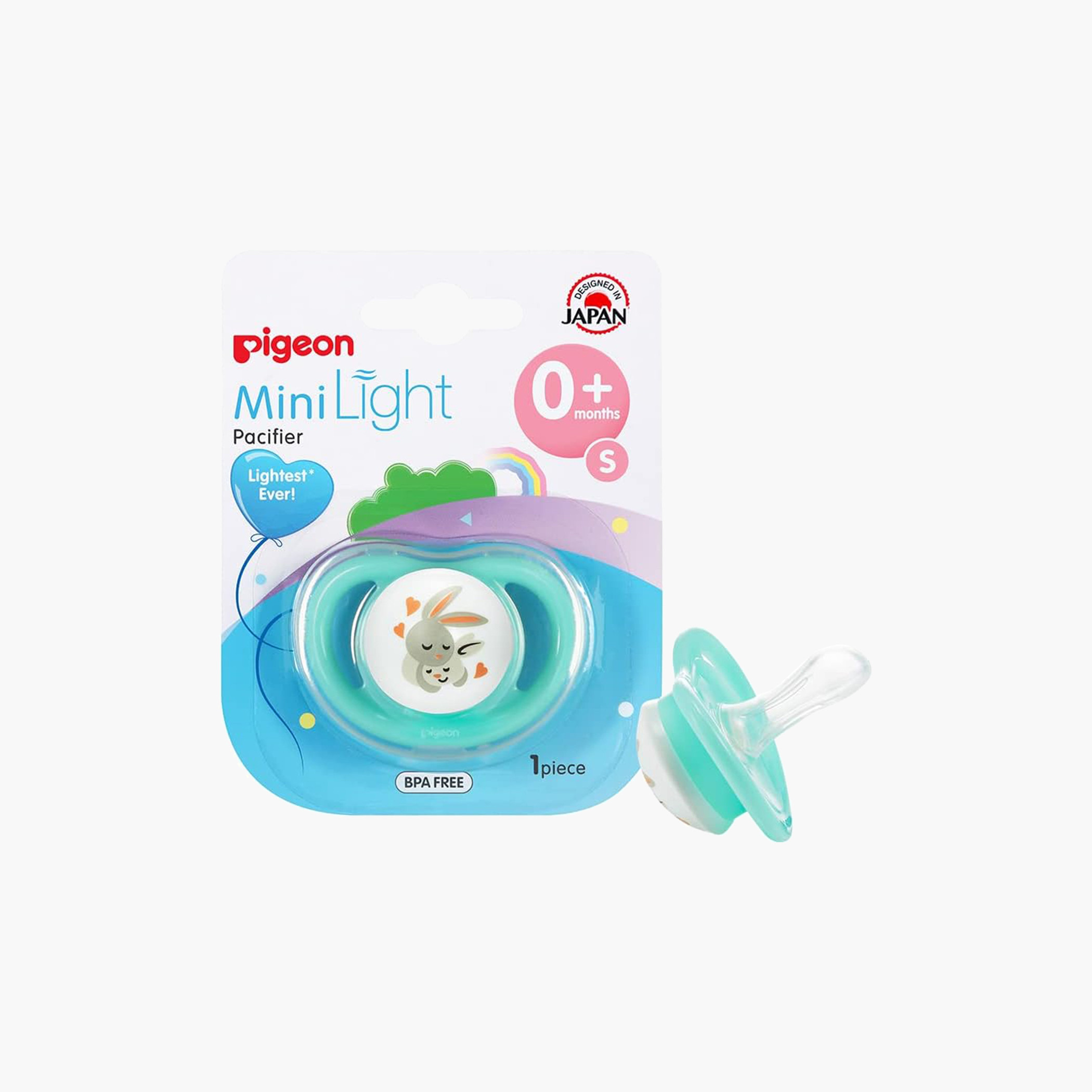 Pigeon Bunny Print Pacifier Small - 0-12 months-baby-feeding-pacifiers-image-1