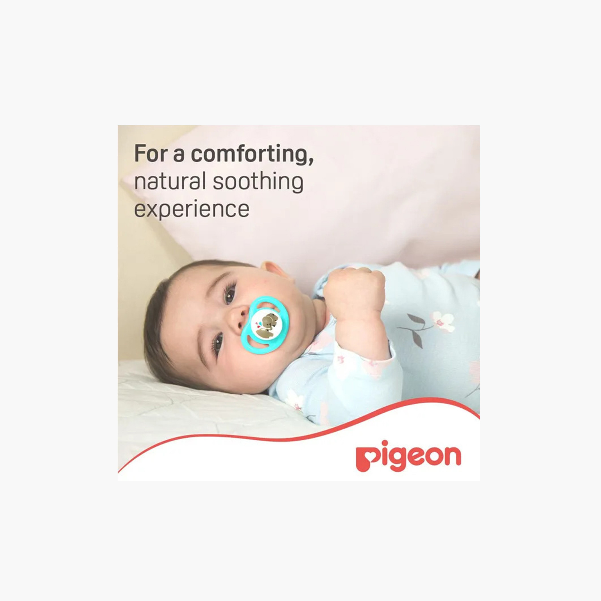 Pigeon Mini Light Elephant Print Pacifier Medium - 6+ Months-baby-feeding-pacifiers-image-2