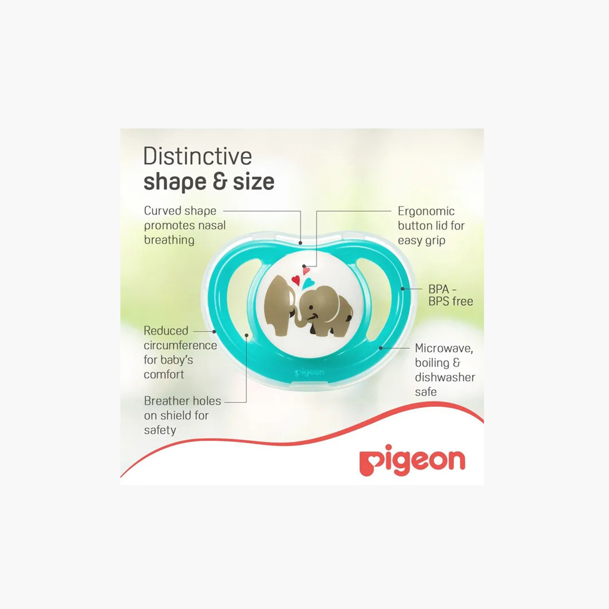Pigeon Mini Light Elephant Print Pacifier Medium - 6+ Months-baby-feeding-pacifiers-image-6