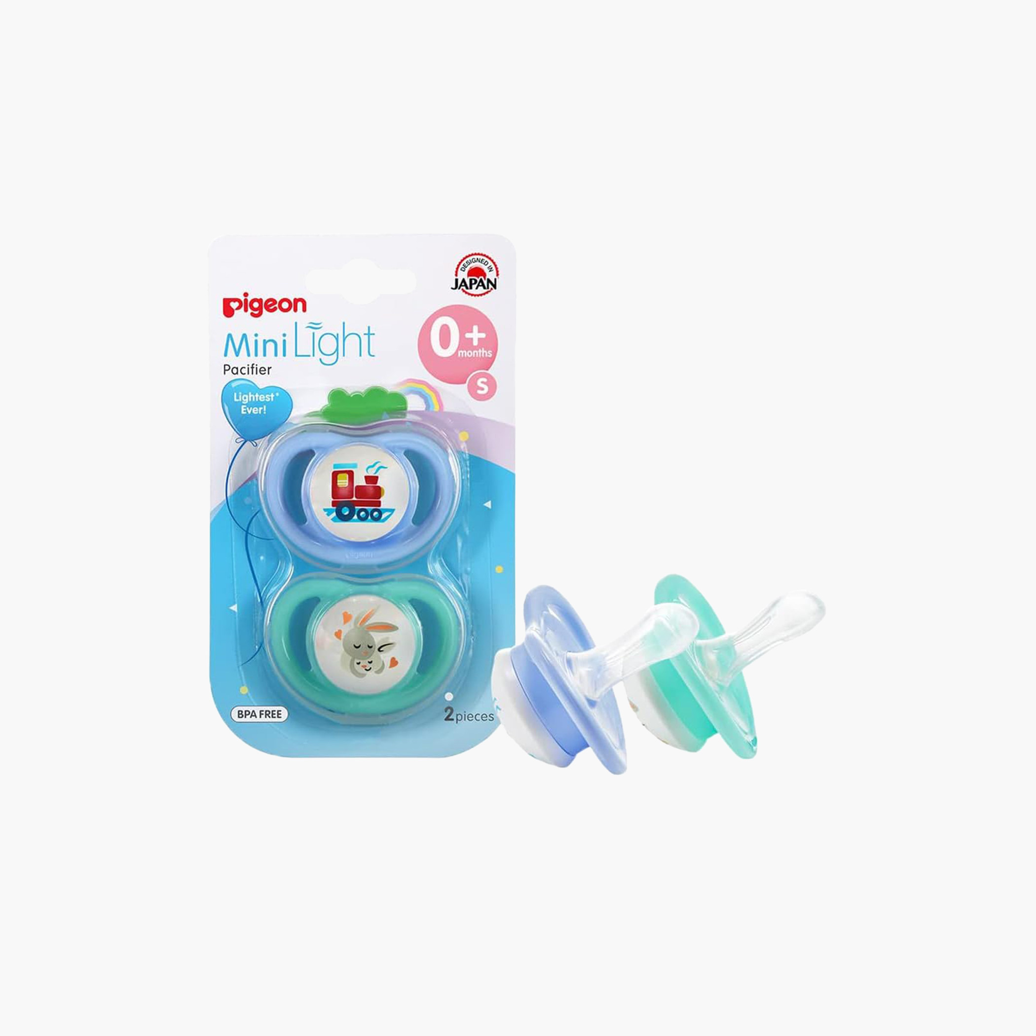 Pigeon 2-Piece Printed Mini Light Small Pacifier Set - 0 months+-baby-feeding-pacifiers-image-1