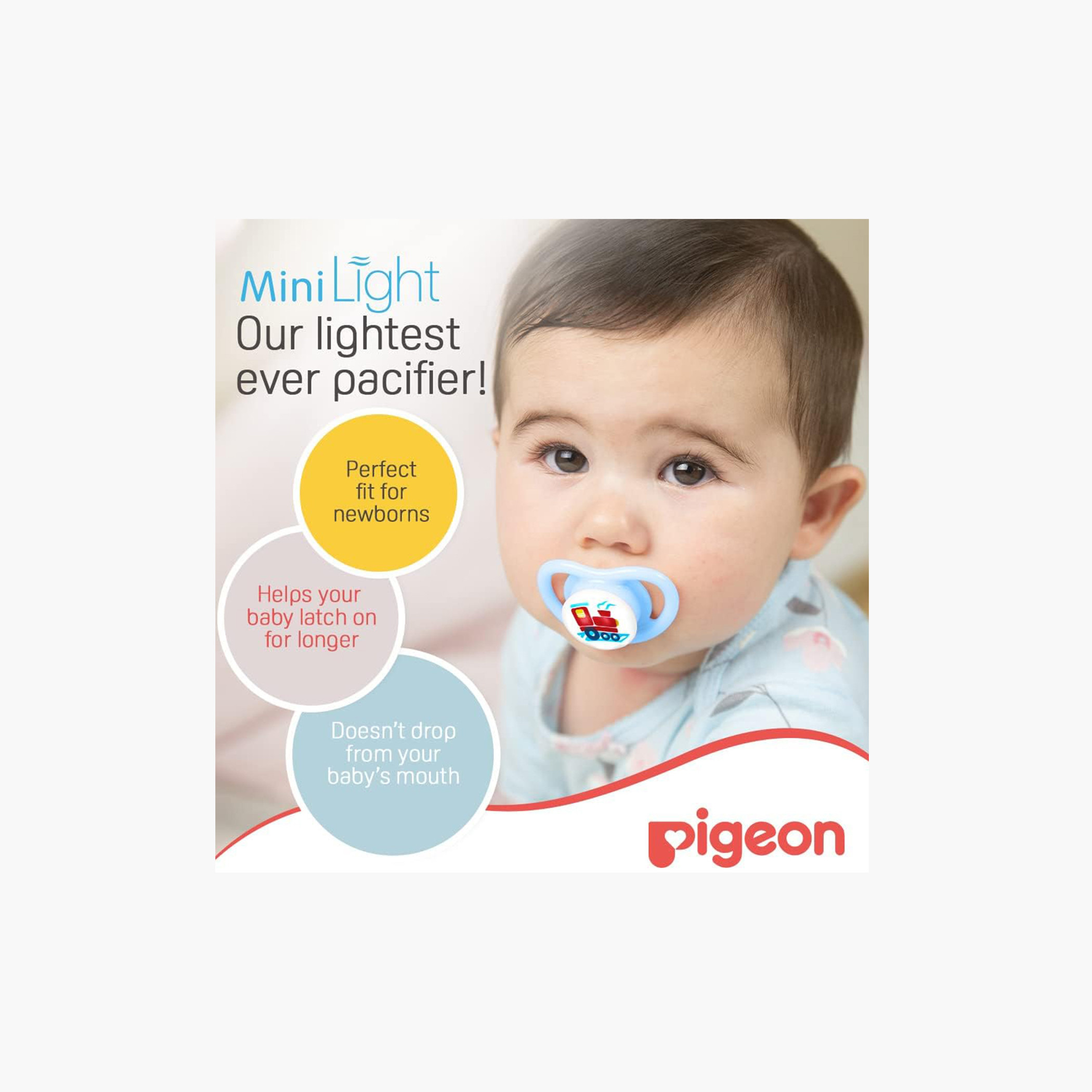 Pigeon 2-Piece Printed Mini Light Small Pacifier Set - 0 months+-baby-feeding-pacifiers-image-2
