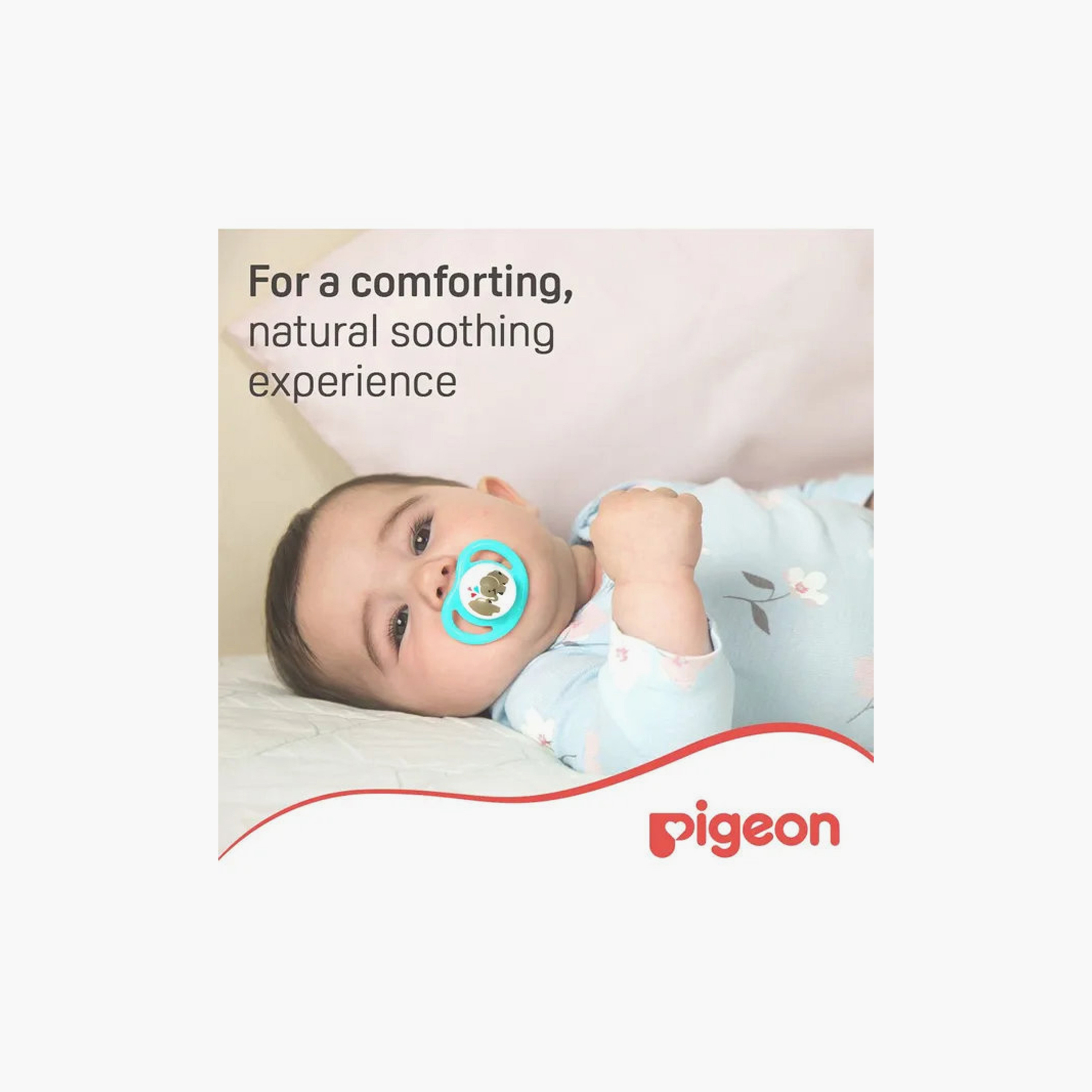 Pack of 2 Pigeon Baby Pacifier with Orthodontic Nipple Support, 6 months+-baby-feeding-pacifiers-image-2