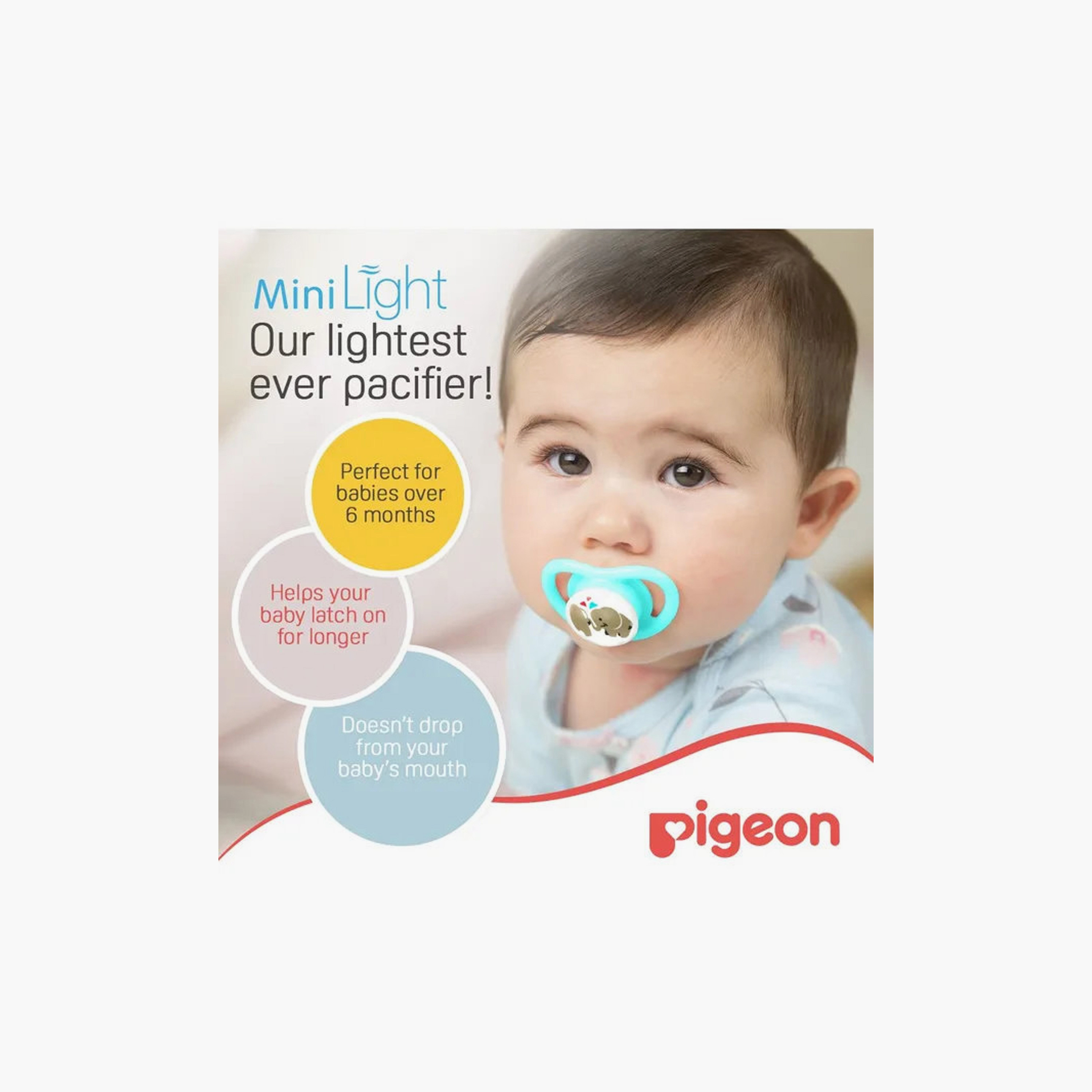 Pack of 2 Pigeon Baby Pacifier with Orthodontic Nipple Support, 6 months+-baby-feeding-pacifiers-image-3
