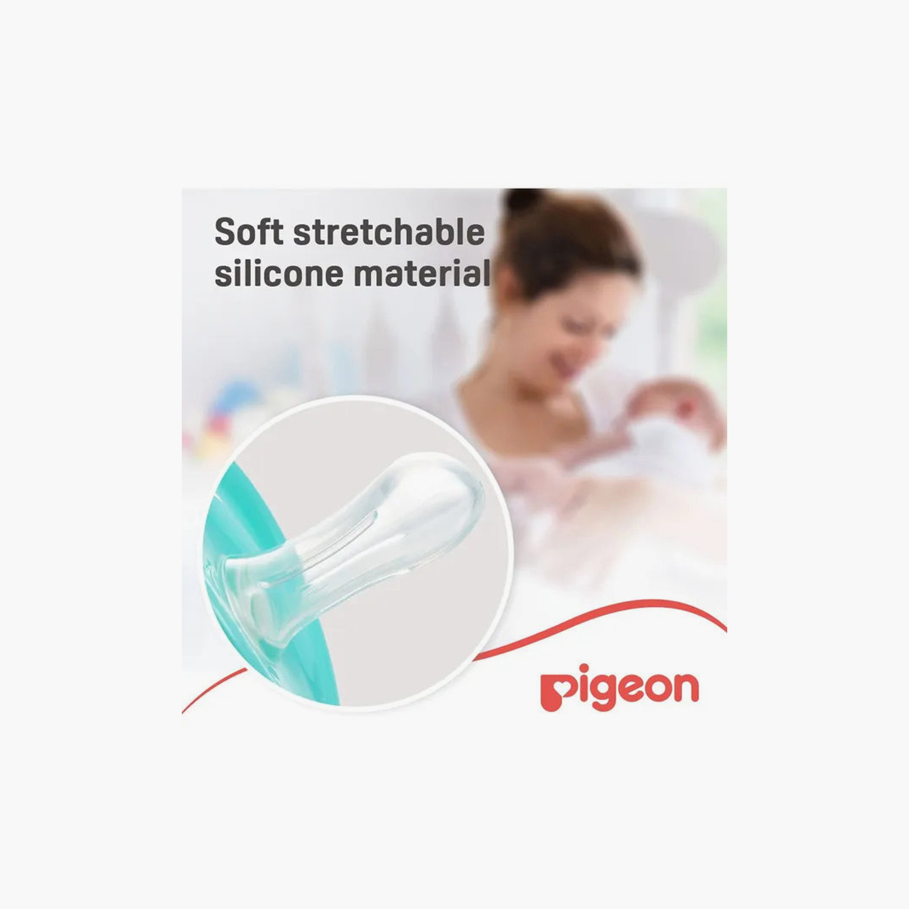Pack of 2 Pigeon Baby Pacifier with Orthodontic Nipple Support, 6 months+-baby-feeding-pacifiers-image-5