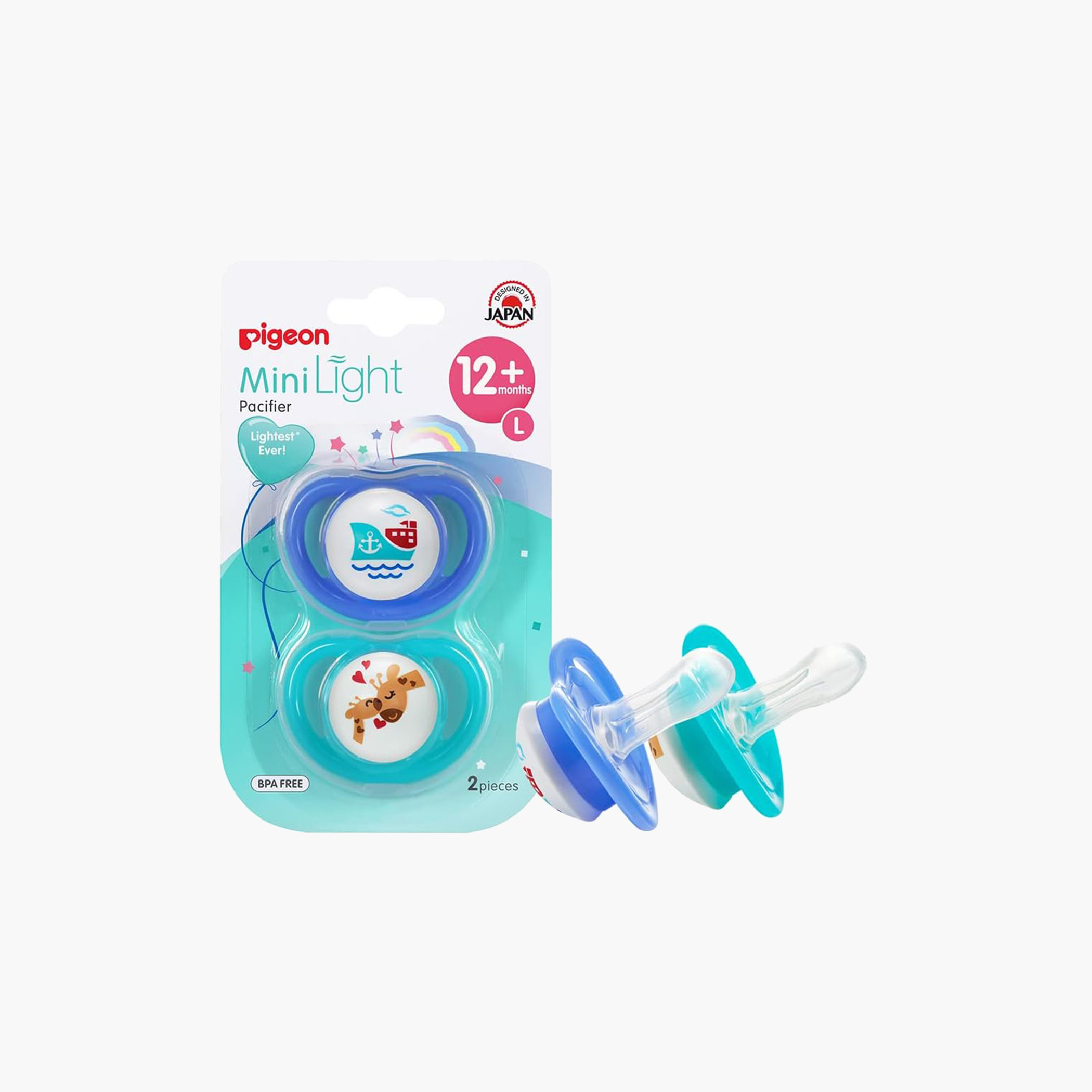 Pigeon 2-Piece Mini Light Large Pacifier Set - 12 months+-baby-feeding-pacifiers-image-1