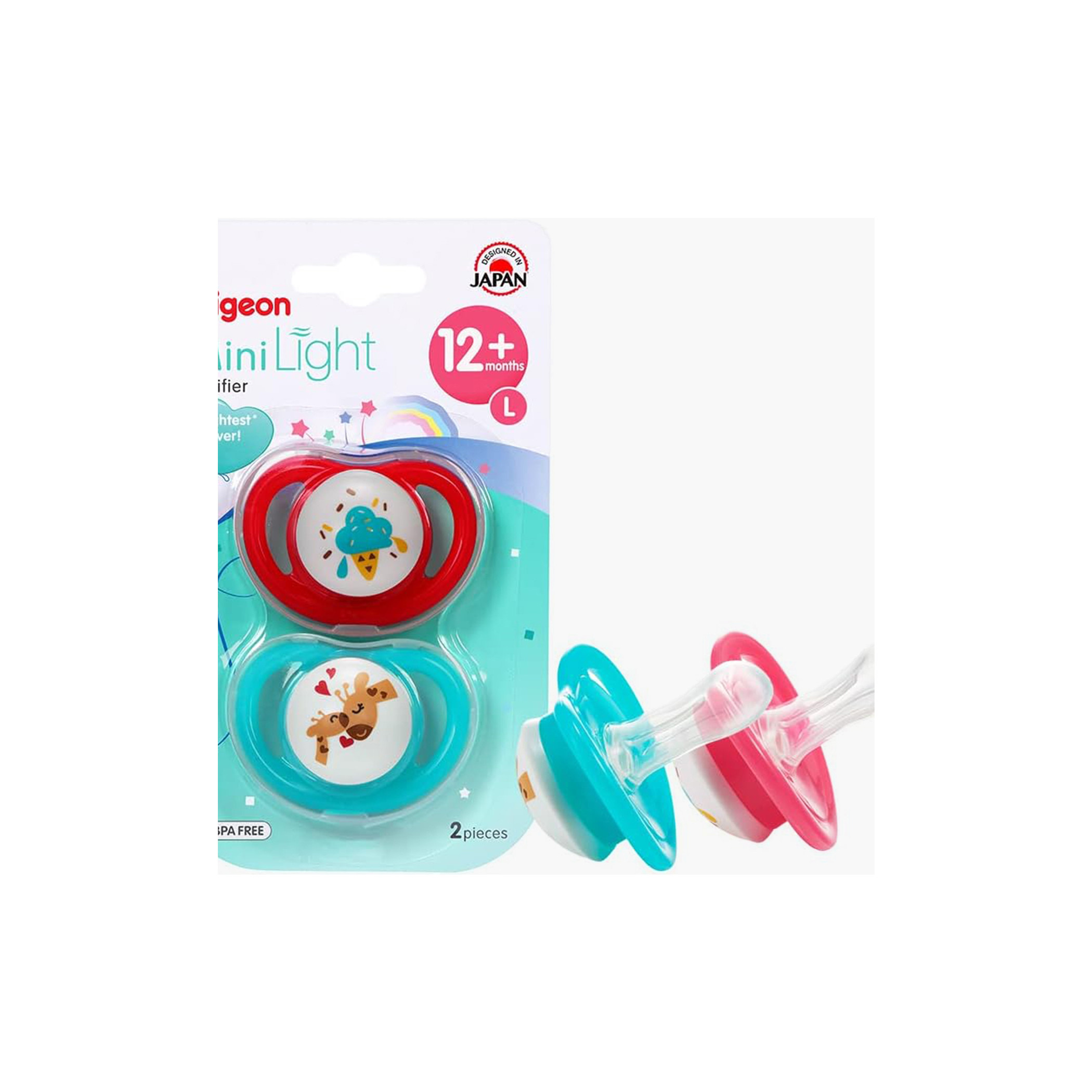 Pigeon 2-Piece Mini Light Large Pacifier Set - 12 months+-baby-feeding-pacifiers-image-1
